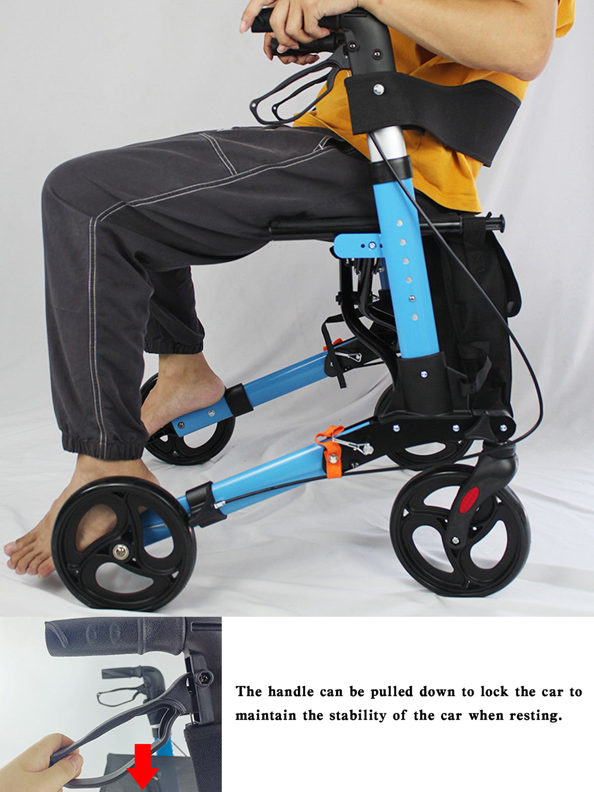 Lightweight Rollator Walker for Seniors ¨C Foldable with Seat & Brakes
