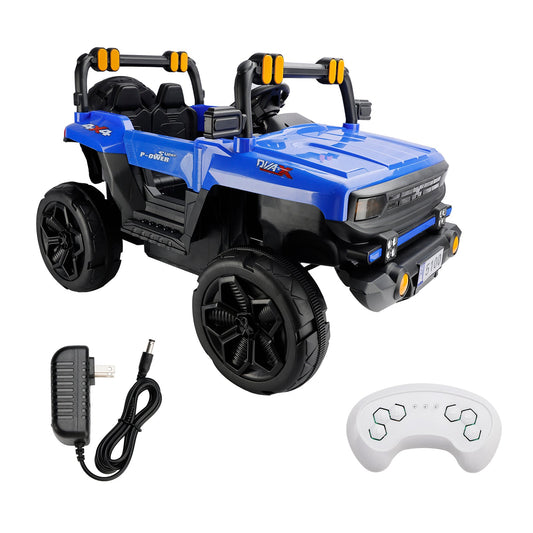 4-Wheel 12V Kids Ride-On Truck w/ Remote & LED Headlights – Blue