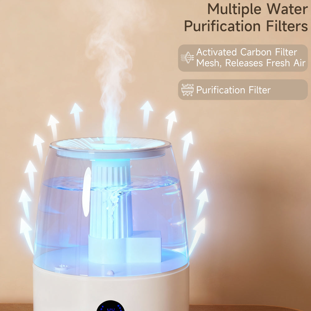 6.8L Cool Mist Humidifier & Diffuser with Remote - Top Fill for Bedroom, Plants & Baby