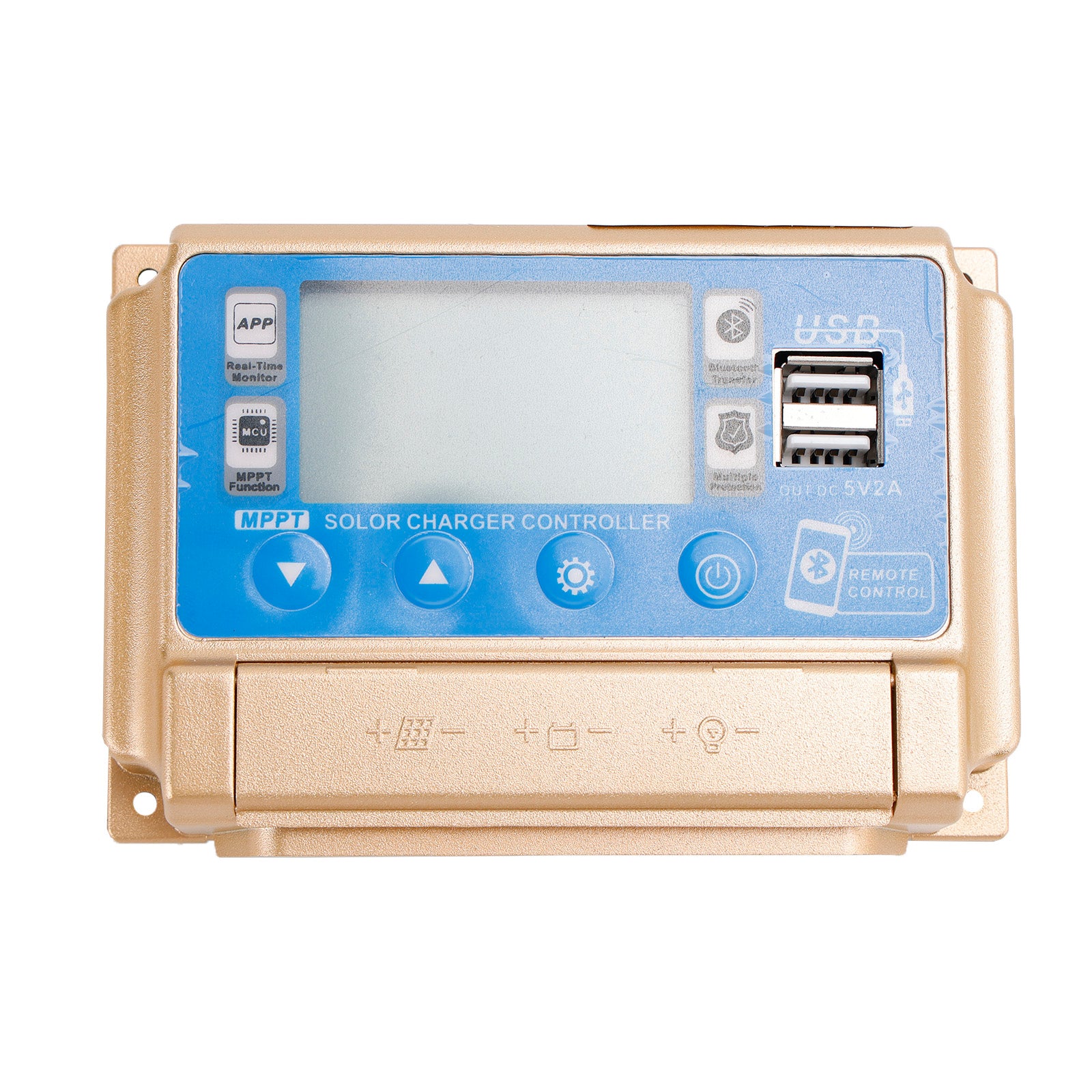 40A MPPT Bluetooth APP Solar Charge Controller Charger Fits 12V/24V Battery Gold