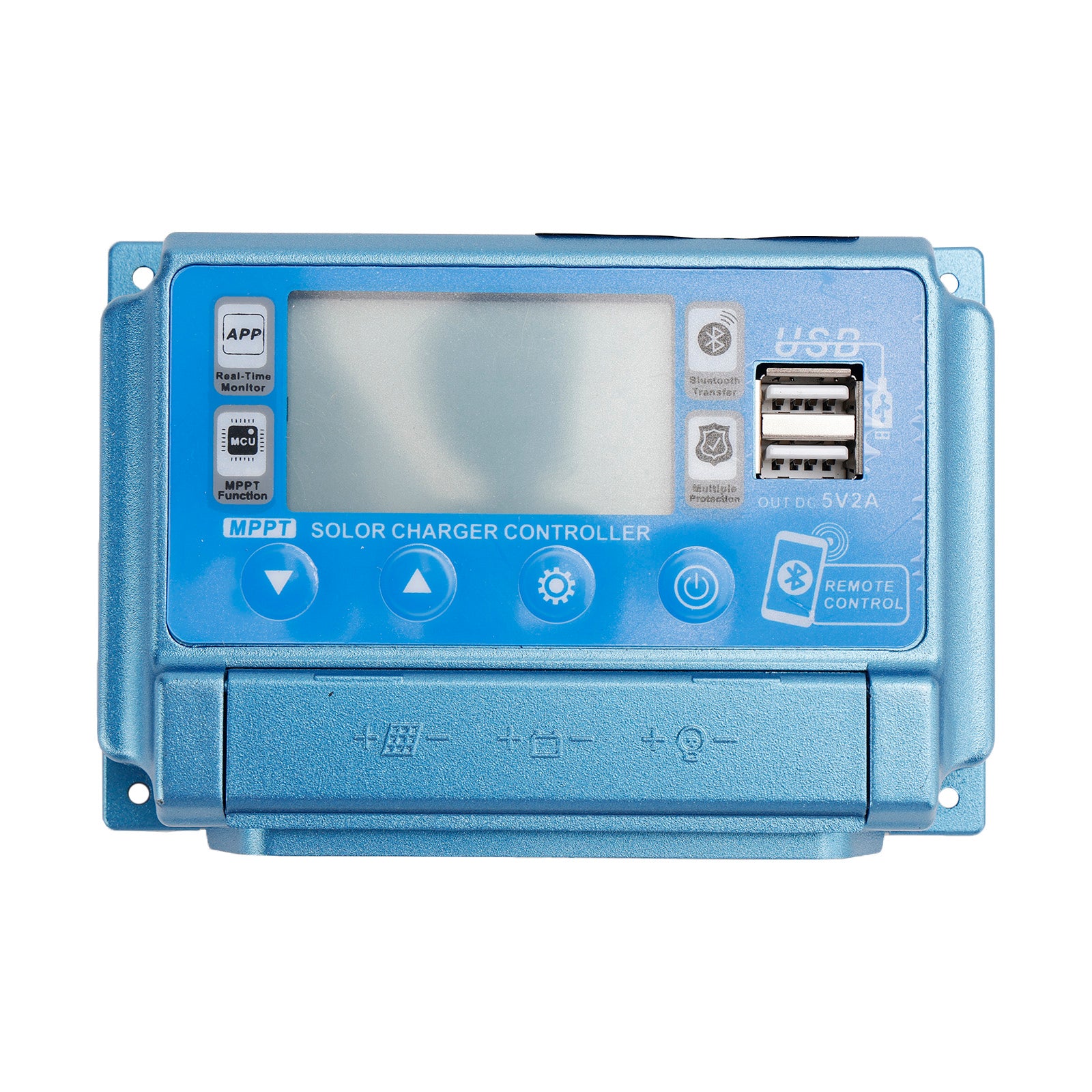 60A MPPT Bluetooth APP Solar Charge Controller Charger Fits 12V-60V Battery Blue