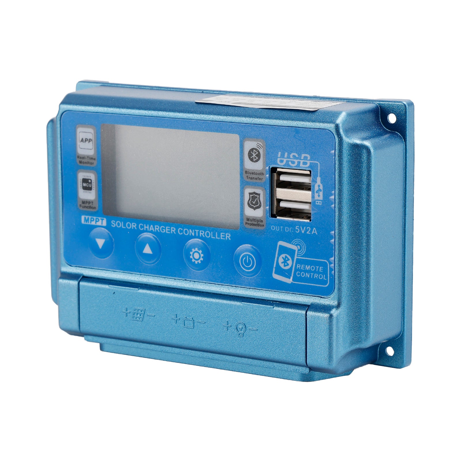 30A MPPT Bluetooth APP Solar Charge Controller Charger Fits 12V-60V Battery Blue