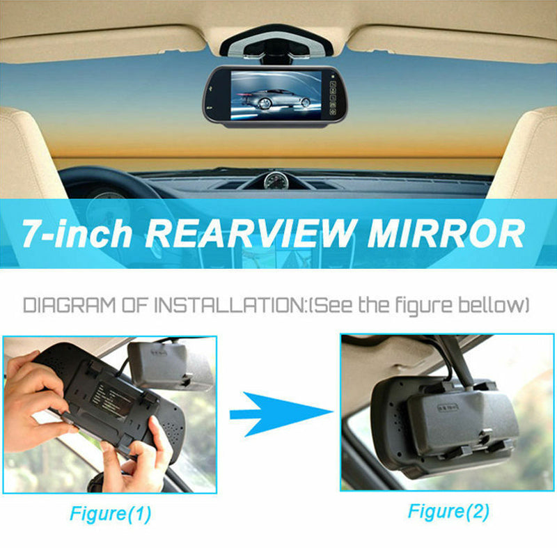7" LCD Monitor Wireless Car Rear View Kit + 8 LED Rear View Camera