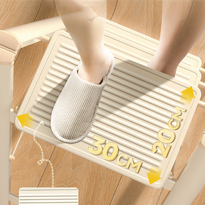 3-Step Folding Stepladder with Wide Anti-Slip Pedals, 330 lbs Capacity Lightweight Step Stool for Home & Kitchen (Cream White)