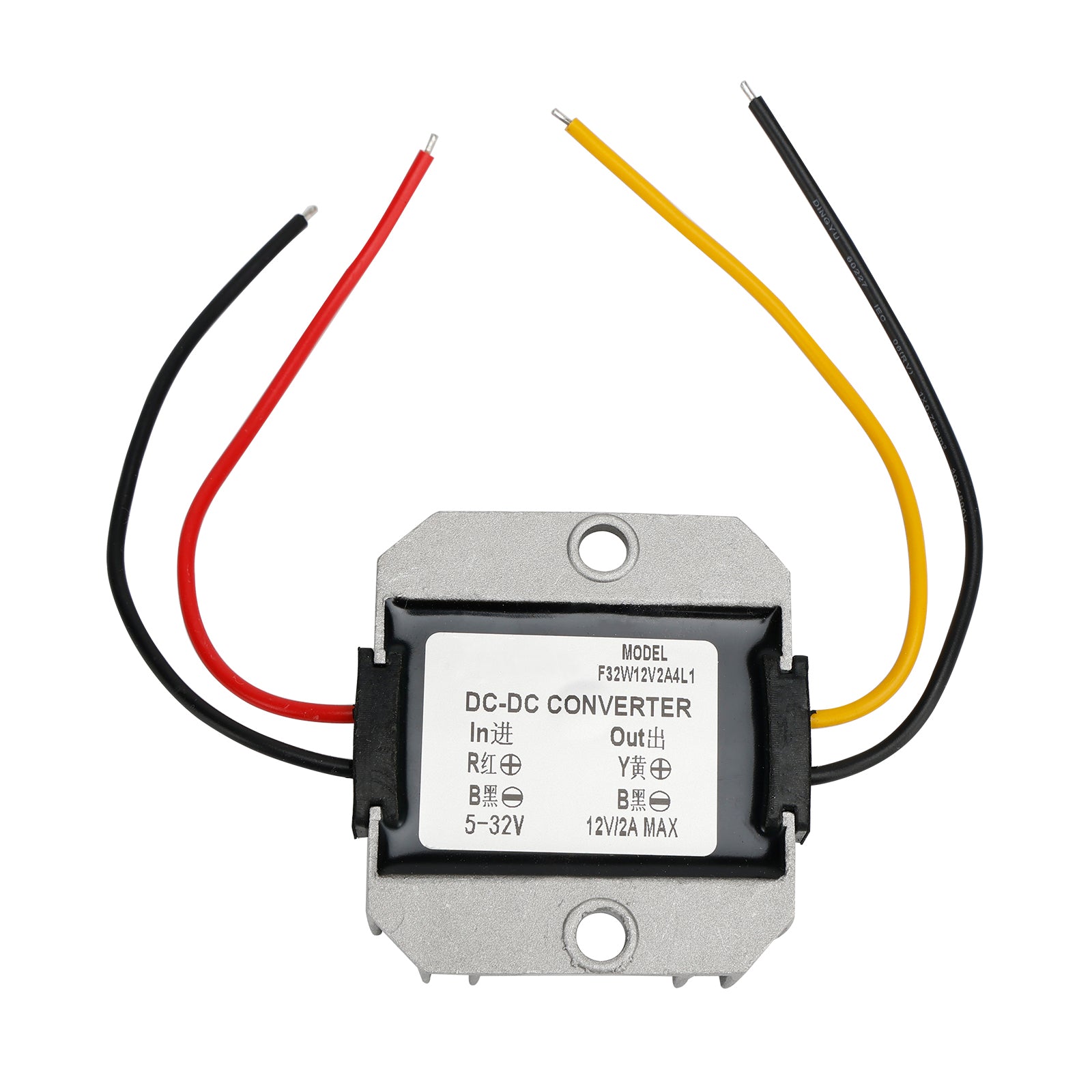 Waterproof DC (5-32V) to 12V 2/3A Voltage Power Supply Converter Regulator, 5-32V To 12V 2A 4L1