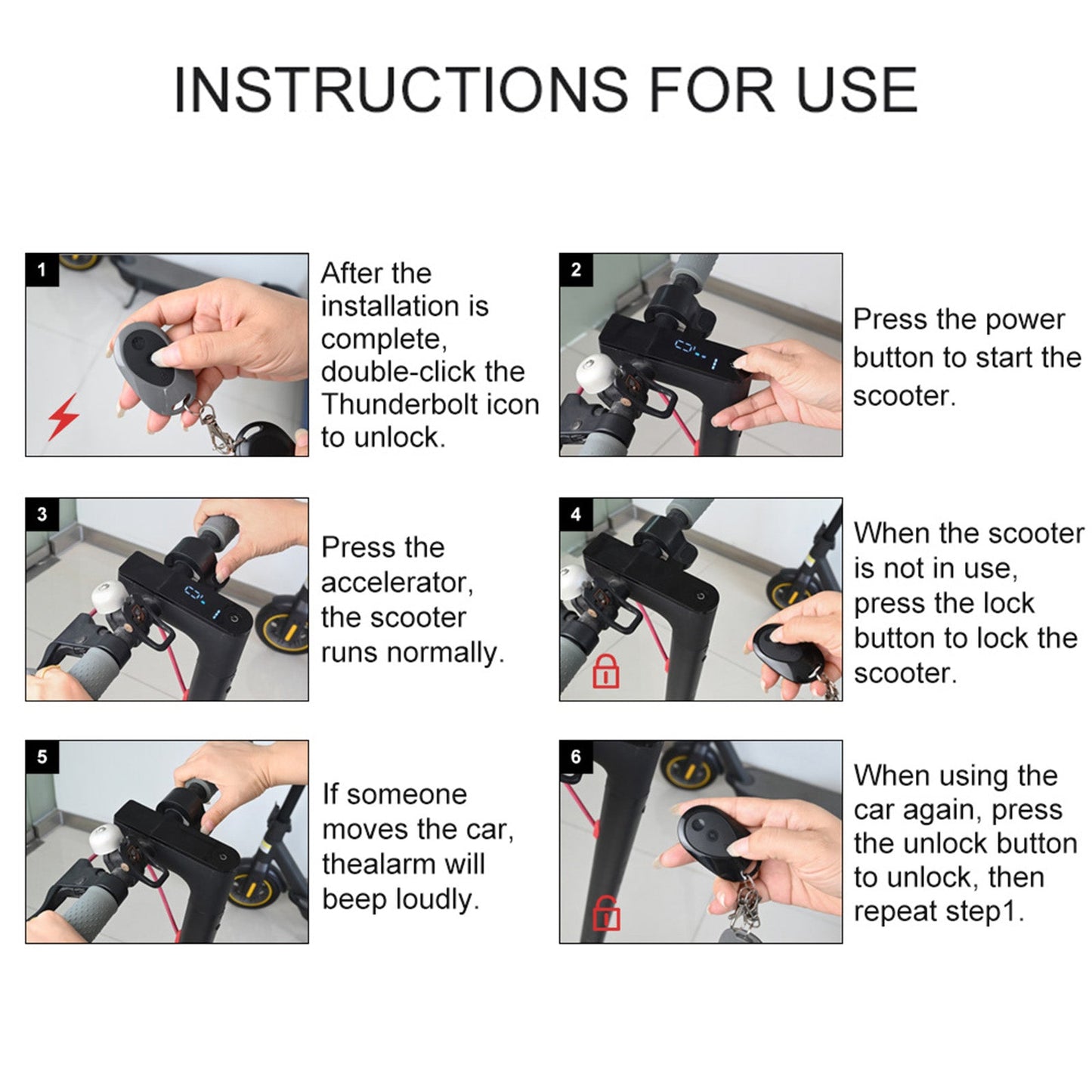 E-Scooter Anti-Theft Alarm for Xiaomi M365/MAX G30 Scooter