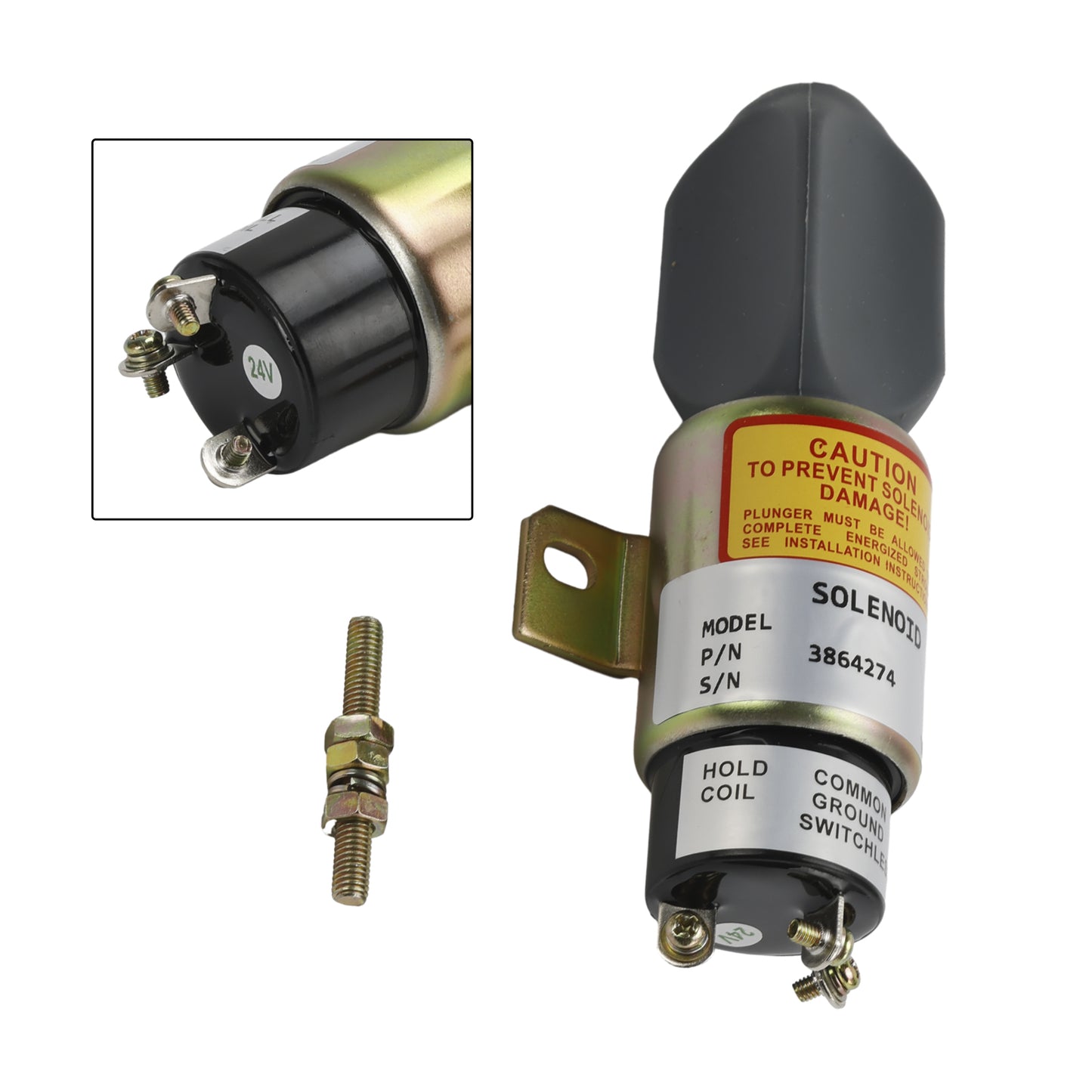 3864274 24V Stop Shutoff Solenoid For Cummins 1700-2536 1751-24E7U1B1S5A