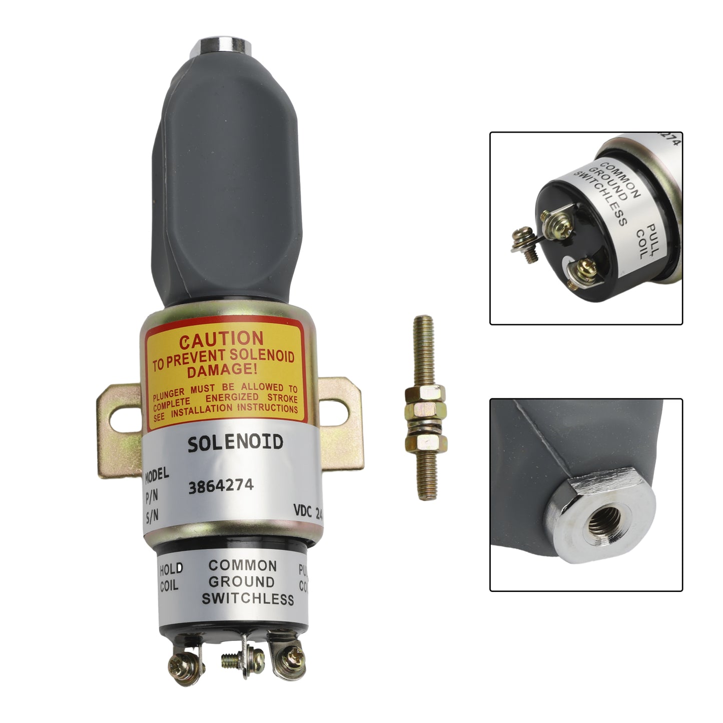 3864274 24V Stop Shutoff Solenoid For Cummins 1700-2536 1751-24E7U1B1S5A