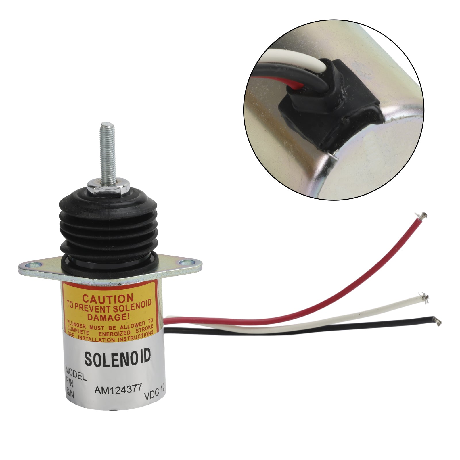 12V Fuel Shut off Solenoid AM124379 AM124377 For John Deere 655 755 856