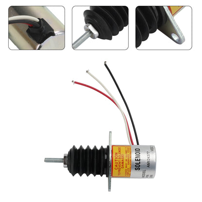 AM124379 AM124377 12V Fuel Shutoff Solenoid For John Deere 655 755 856