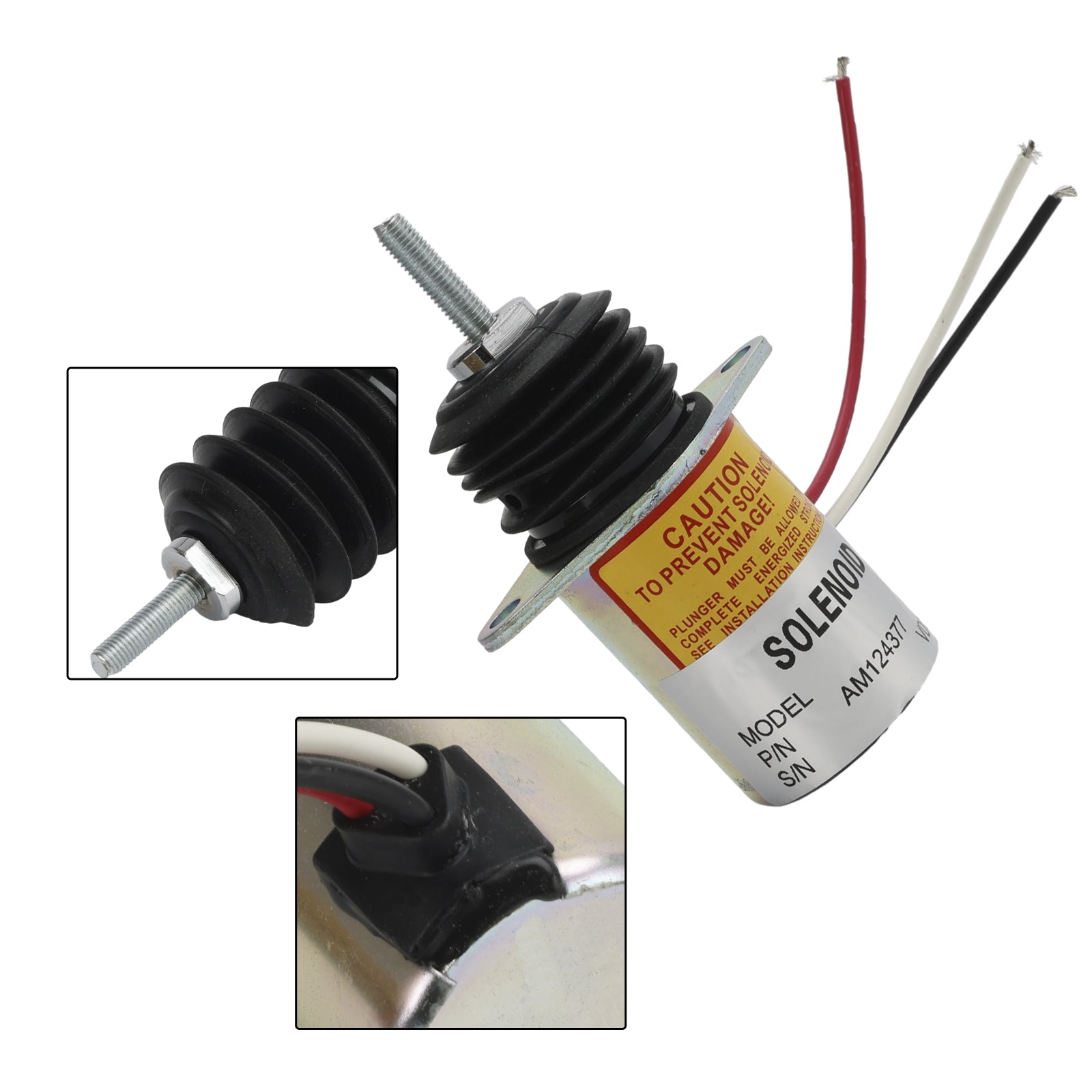 12V Fuel Shut off Solenoid AM124379 AM124377 For John Deere 655 755 856