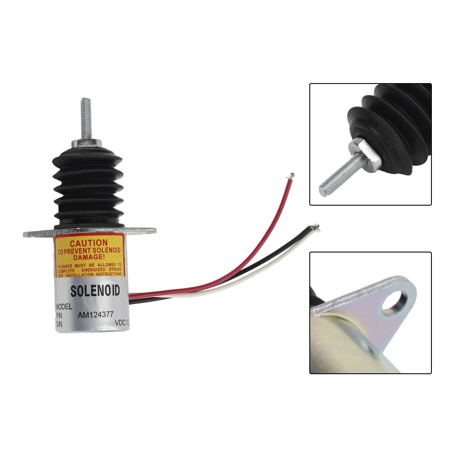 12V Fuel Shut off Solenoid AM124379 AM124377 For John Deere 655 755 856