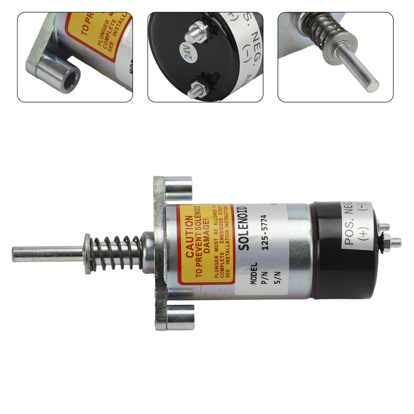 125-5774 24V Fuel Shut Off Solenoid For Caterpillar 3204 3304 3304B 3306 3306B