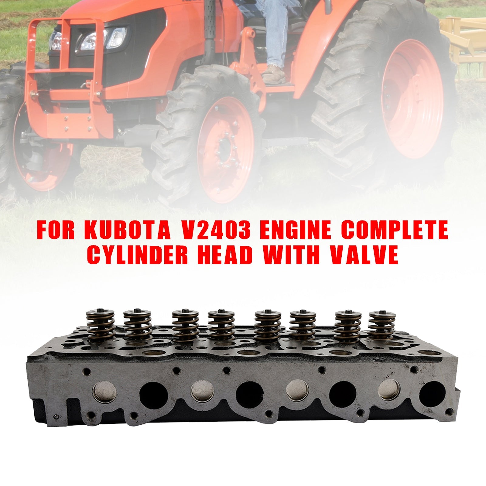 Complete Cylinder Head Assembly with Valves for Kubota V2403 Engine