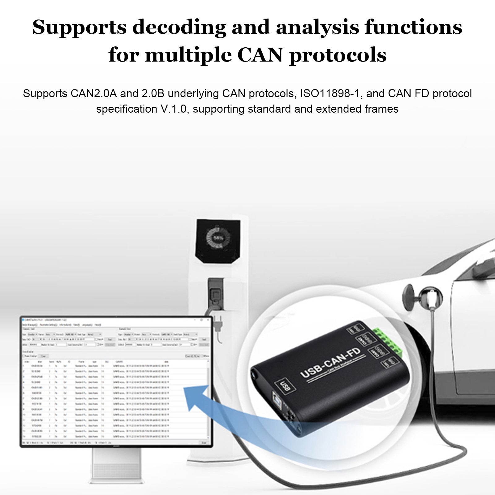USB to CAN FD Interface Converter CAN Bus Data Analyzer Communication Module