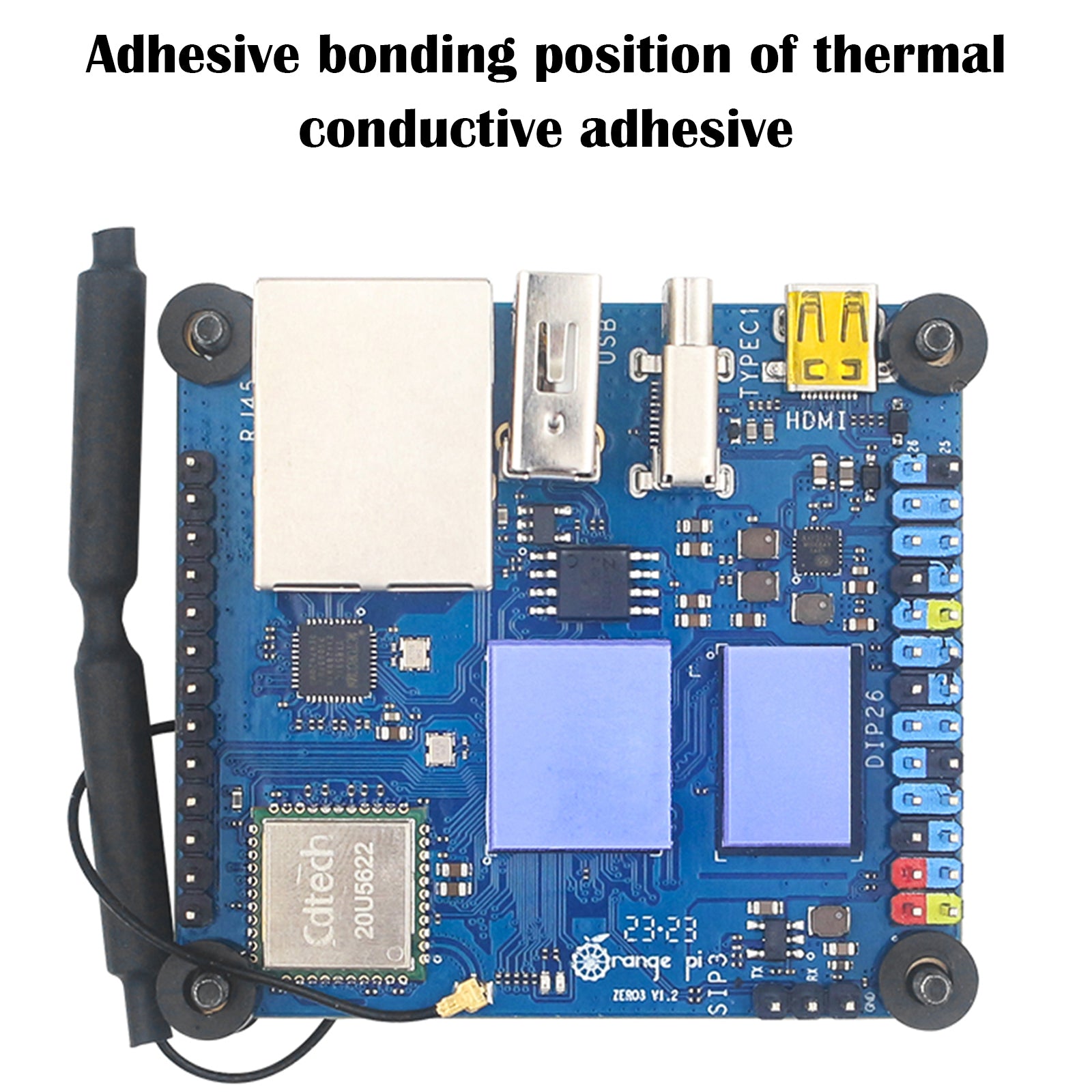 Orange Pi Zero 3 Aluminum Alloy Development Board Protective Shell Heat Sink