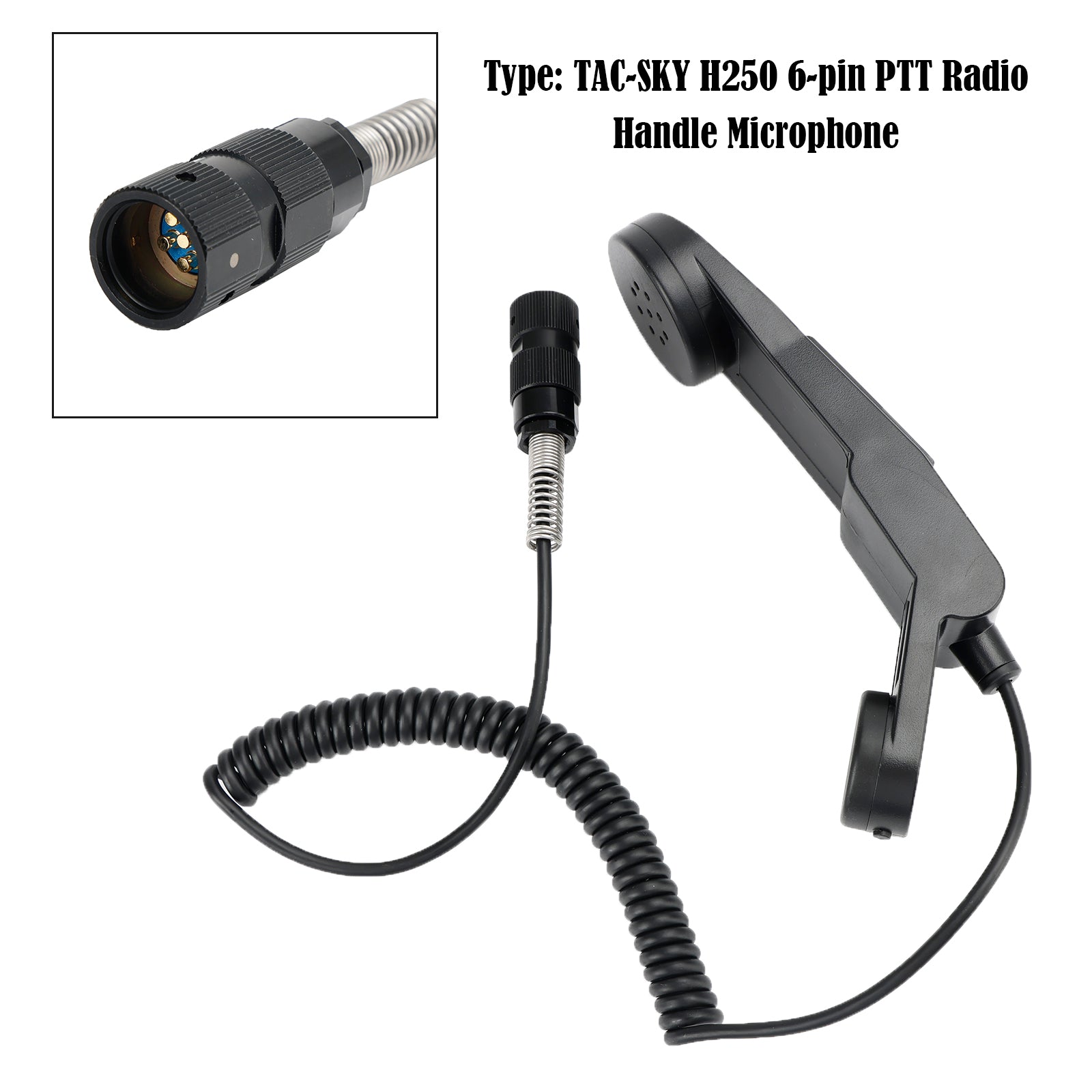 H250 6-pin PTT Handle Microphone U329 Microphone for AN/PRC148 PRC152 Radio