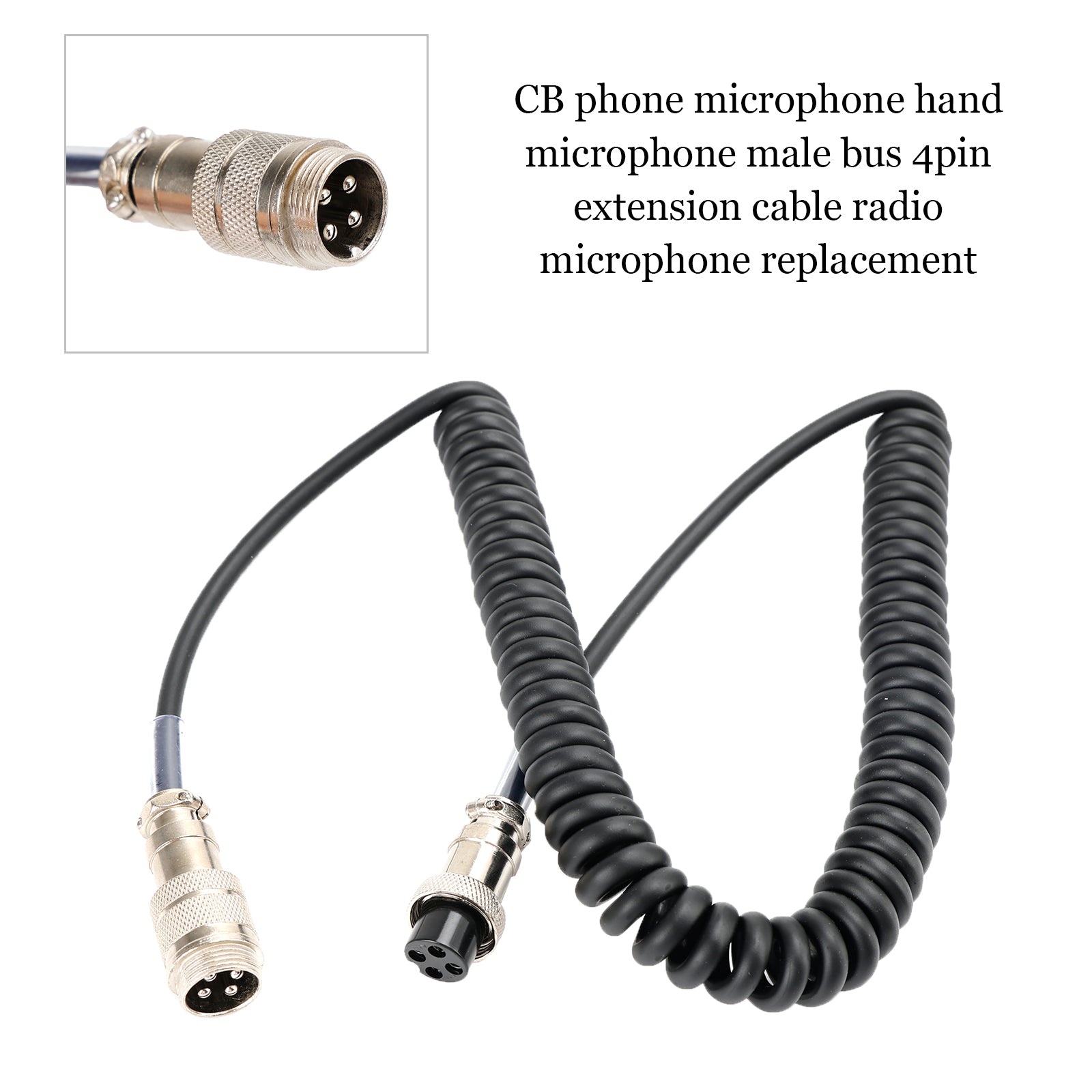 CB Handheld Microphone Male Female 4Pin Extension Radio Microphone Replacement