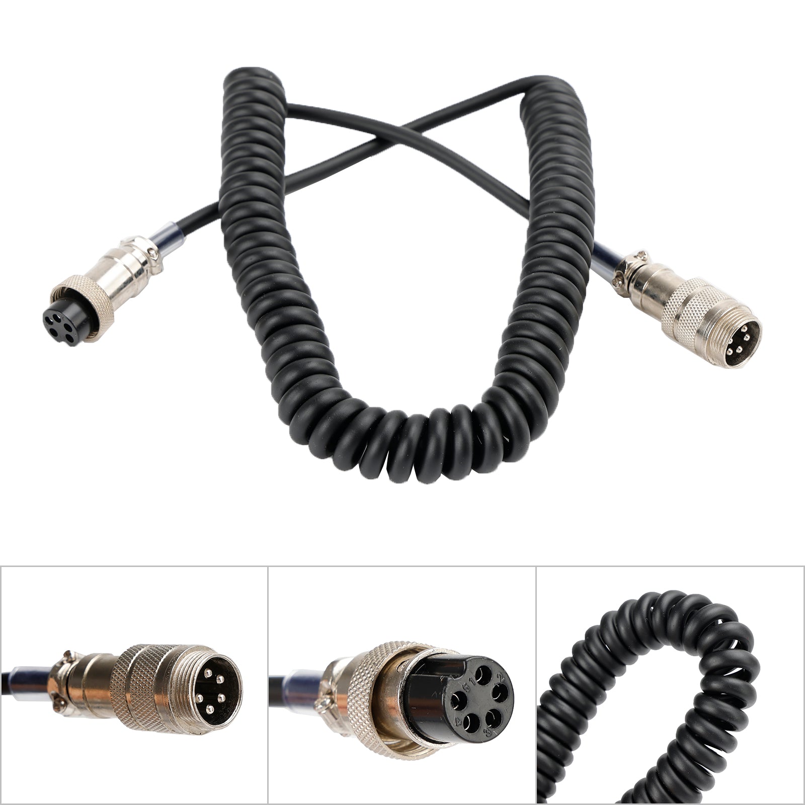 CB Hand Microphone Male Female 5Pin Extension Cable Radio Microphone Replacement