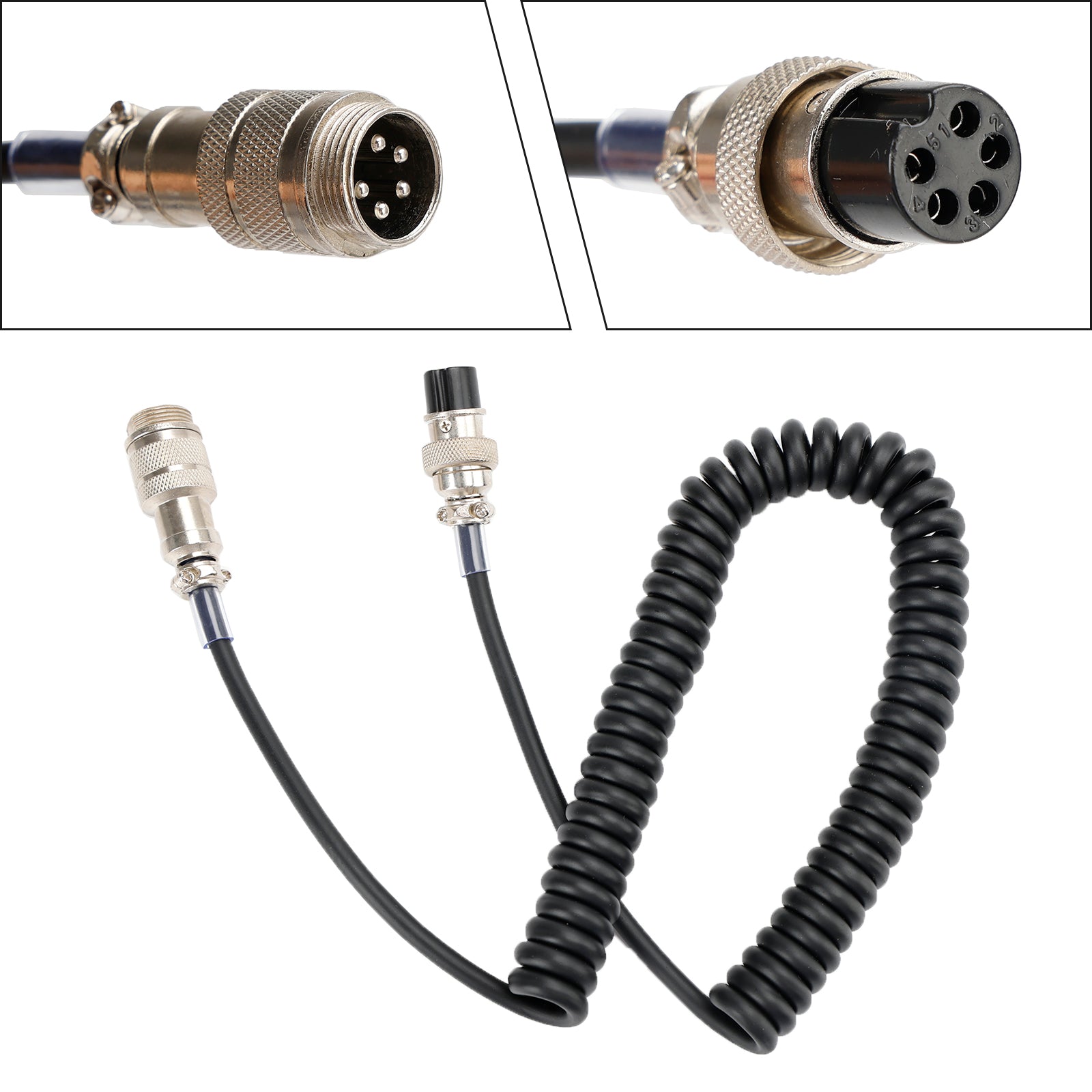 CB Hand Microphone Male Female 5Pin Extension Cable Radio Microphone Replacement