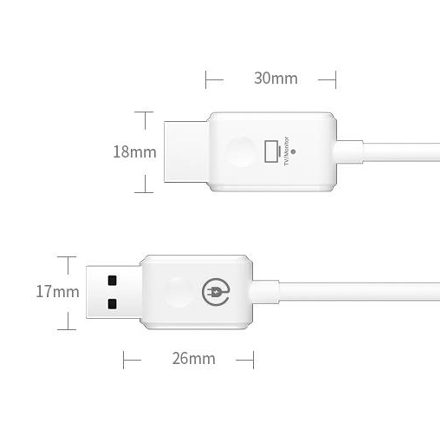 50M Wireless HDMI Extender Video Transmitter Receiver for PC Phone To TV White