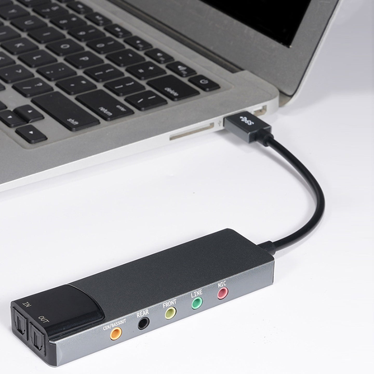 New Aluminum Alloy USB Optical Fiber SPDIF Card for AC-3 DTS 5.1 Channel Gray