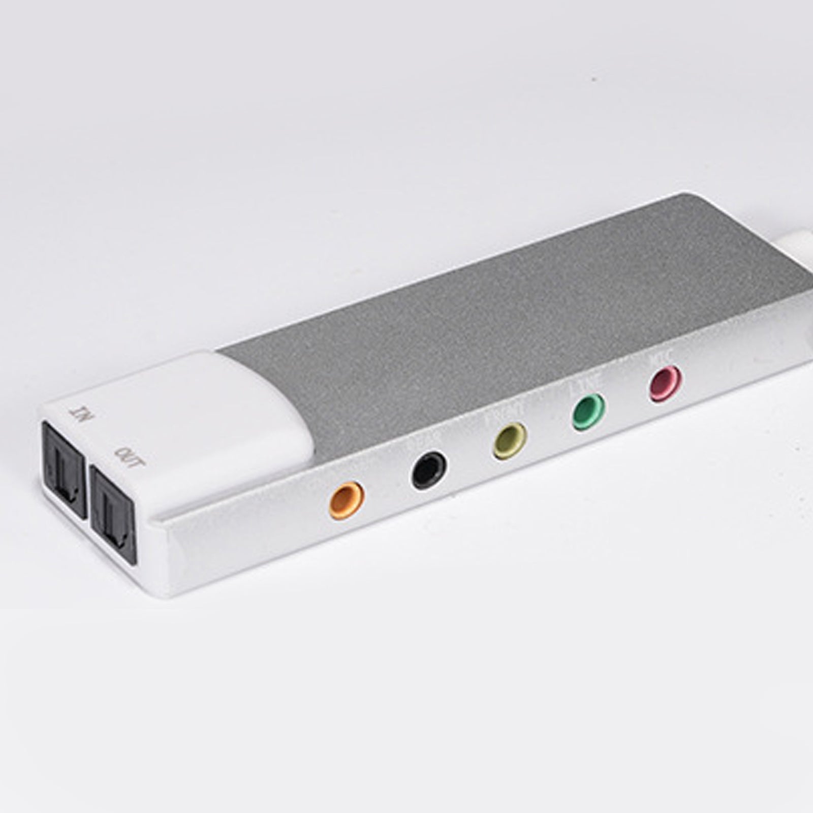 New Aluminum Alloy USB Optical Fiber SPDIF Card for AC-3 DTS 5.1 Channel Silver