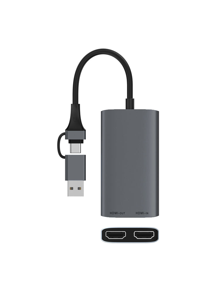 1080P60fps Video Capture Card HDMI to 4K HDMI Loop-out USB3.0 Type-C Grabber