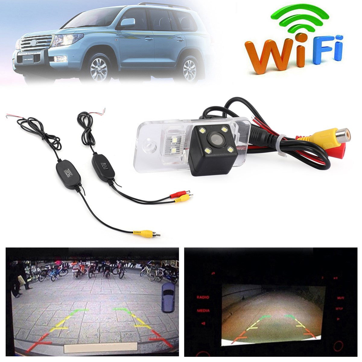 Car Backup Camera Wireless 4LED for Audi A8 A6 A4 A3 Q7 S5 S6 S8 RS4 RS6 A4L/Q5
