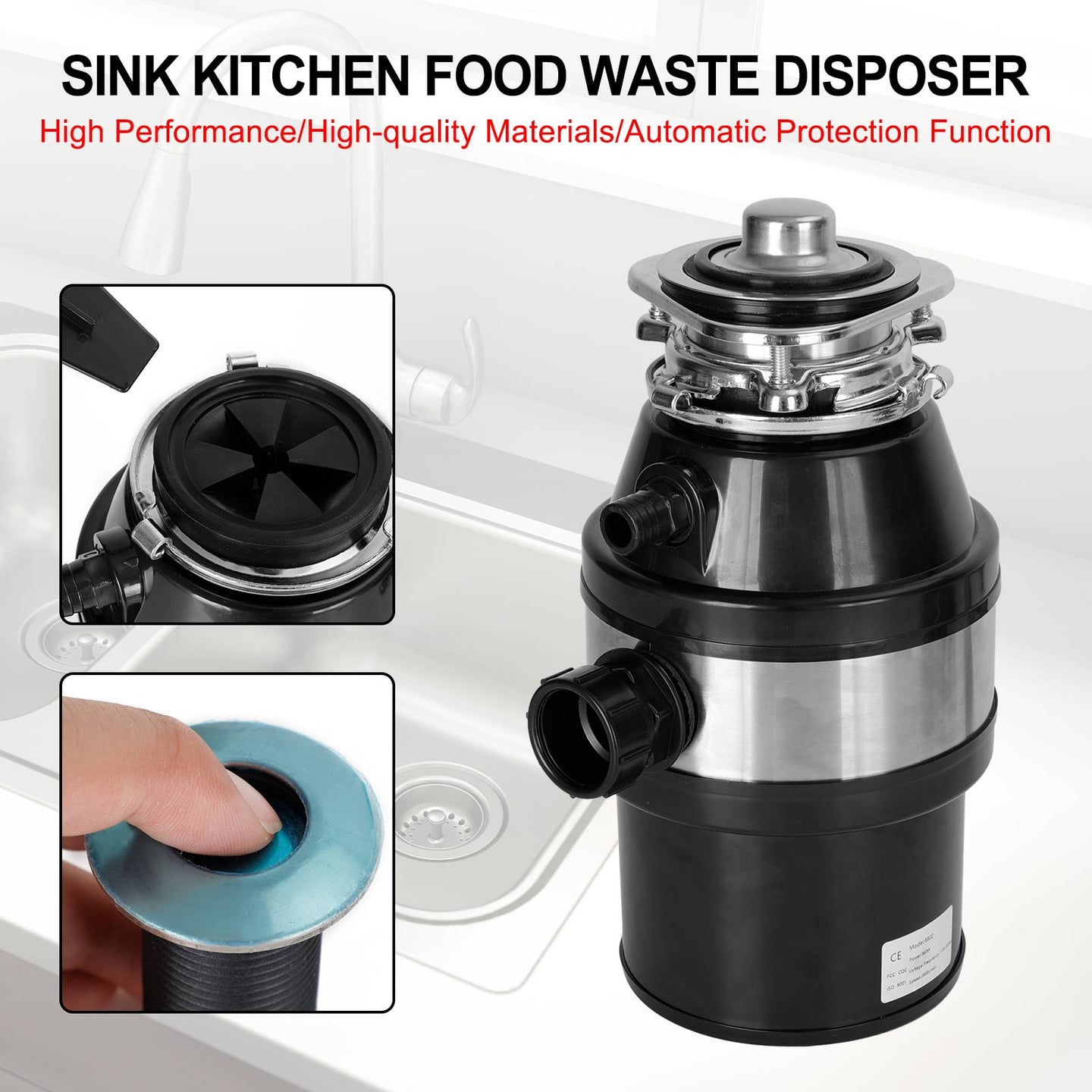 3/4 HP Continuous Feed Garbage Disposal, 2800 RPM DC Motor with Wireless Switch for Kitchen Sink Waste
