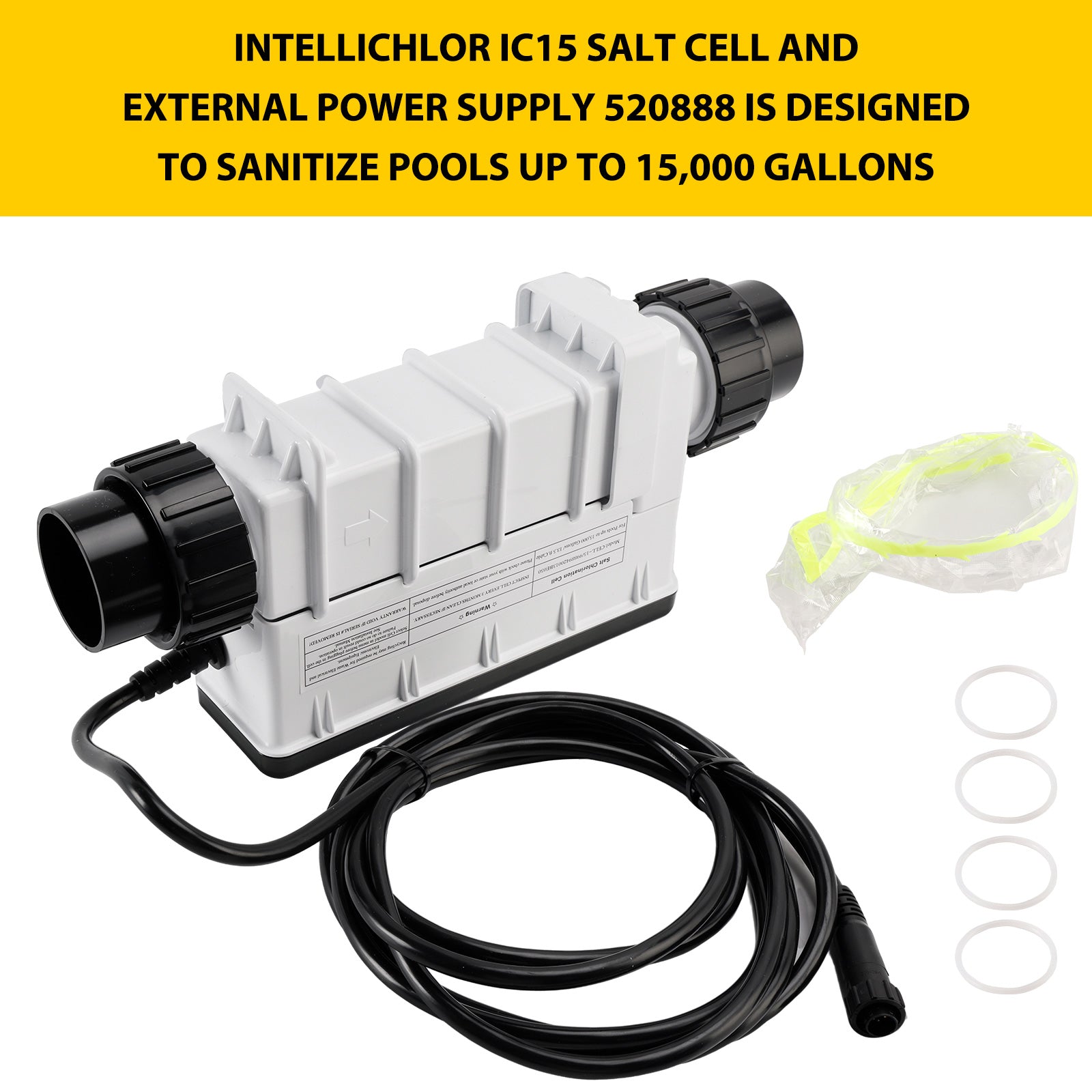 IC15 Salt Cell Chlorine Generator – Replacement System for Saltwater Pools