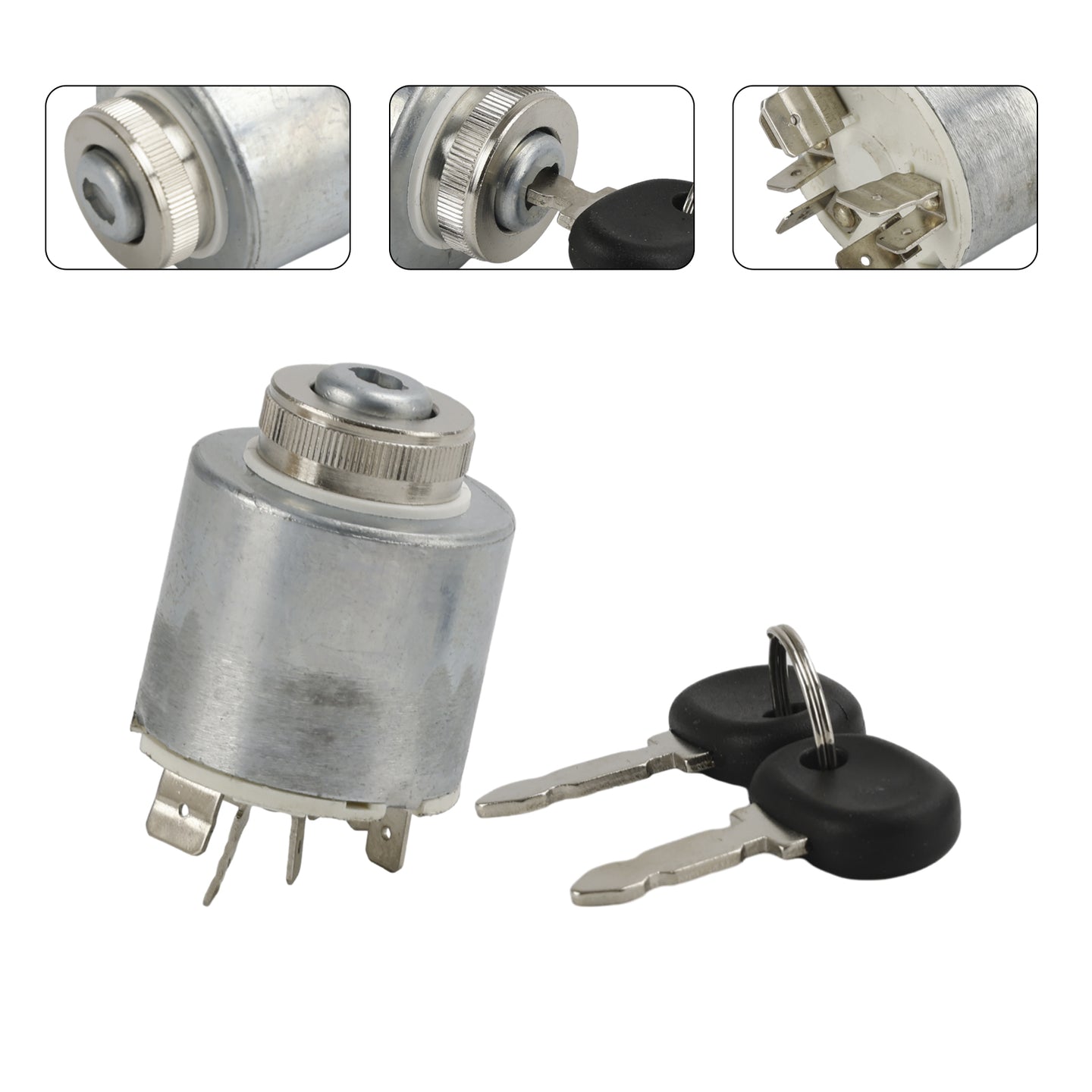 14159000 Ignition Switch with 2 Keys for New Holland, Ford, Case & Fiat Tractors, Replaces 5146155