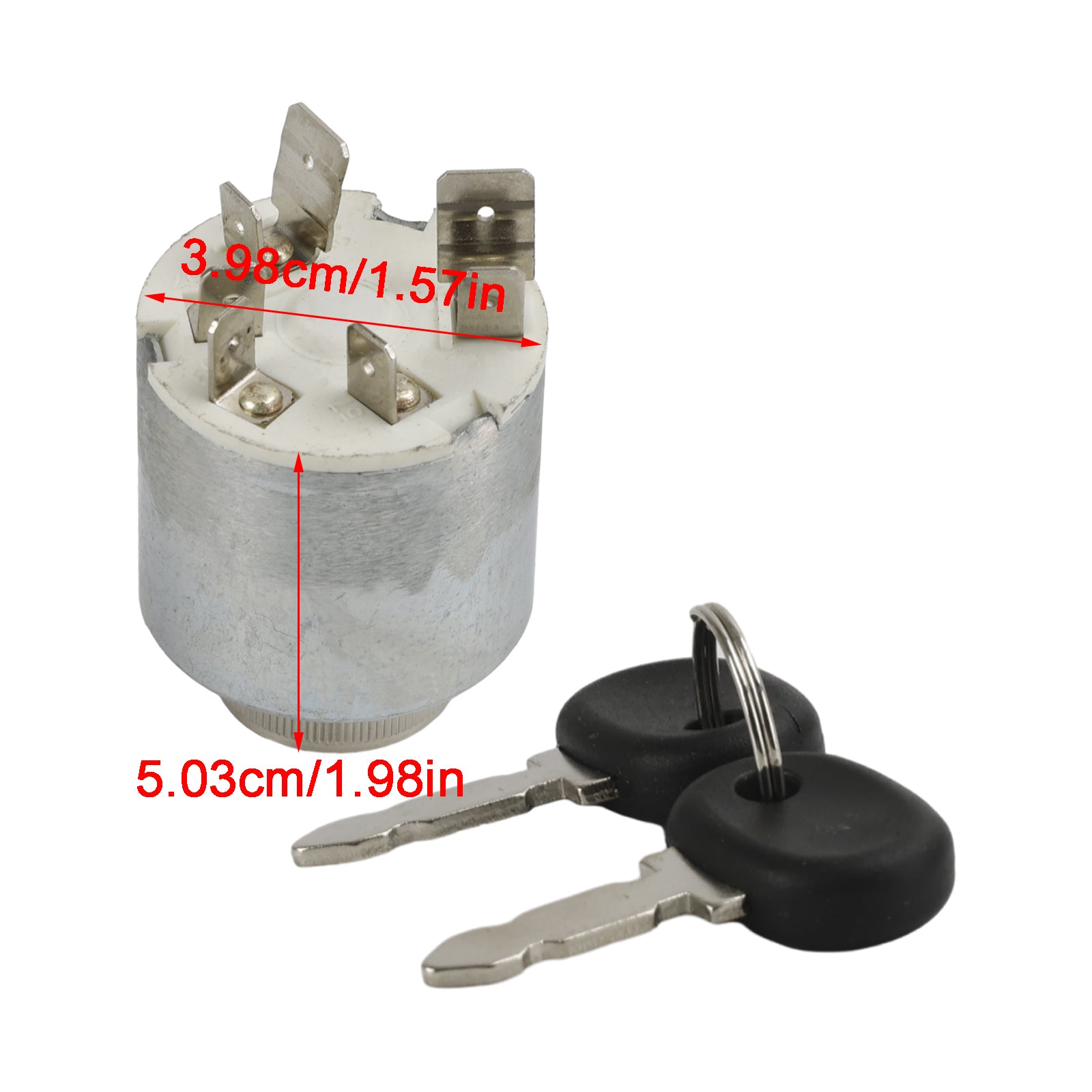 14159000 Ignition Switch with 2 Keys for New Holland, Ford, Case & Fiat Tractors, Replaces 5146155