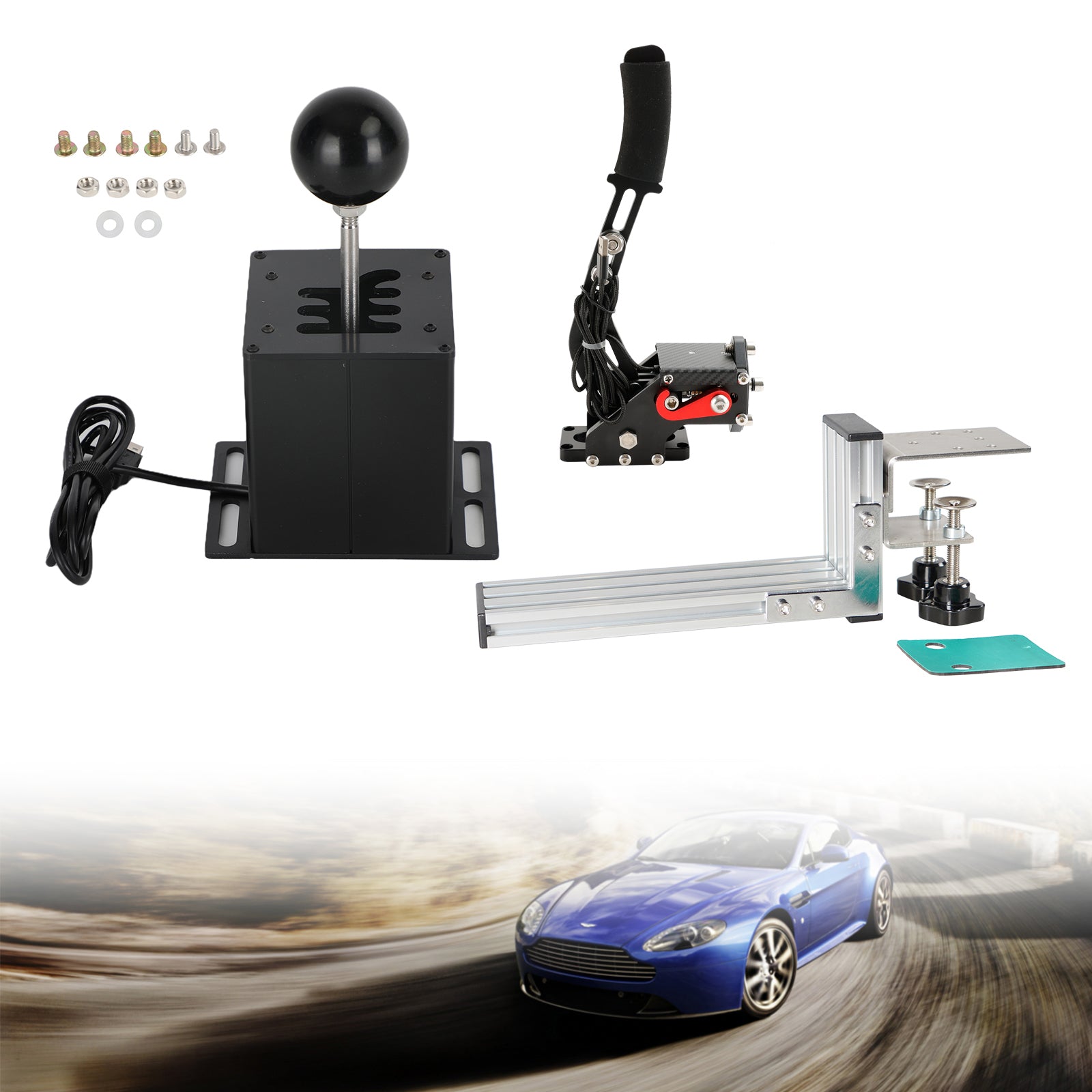 USB Handbrake with L Clip and H Shifter for Logitech G27 G29 G920 Racing Game