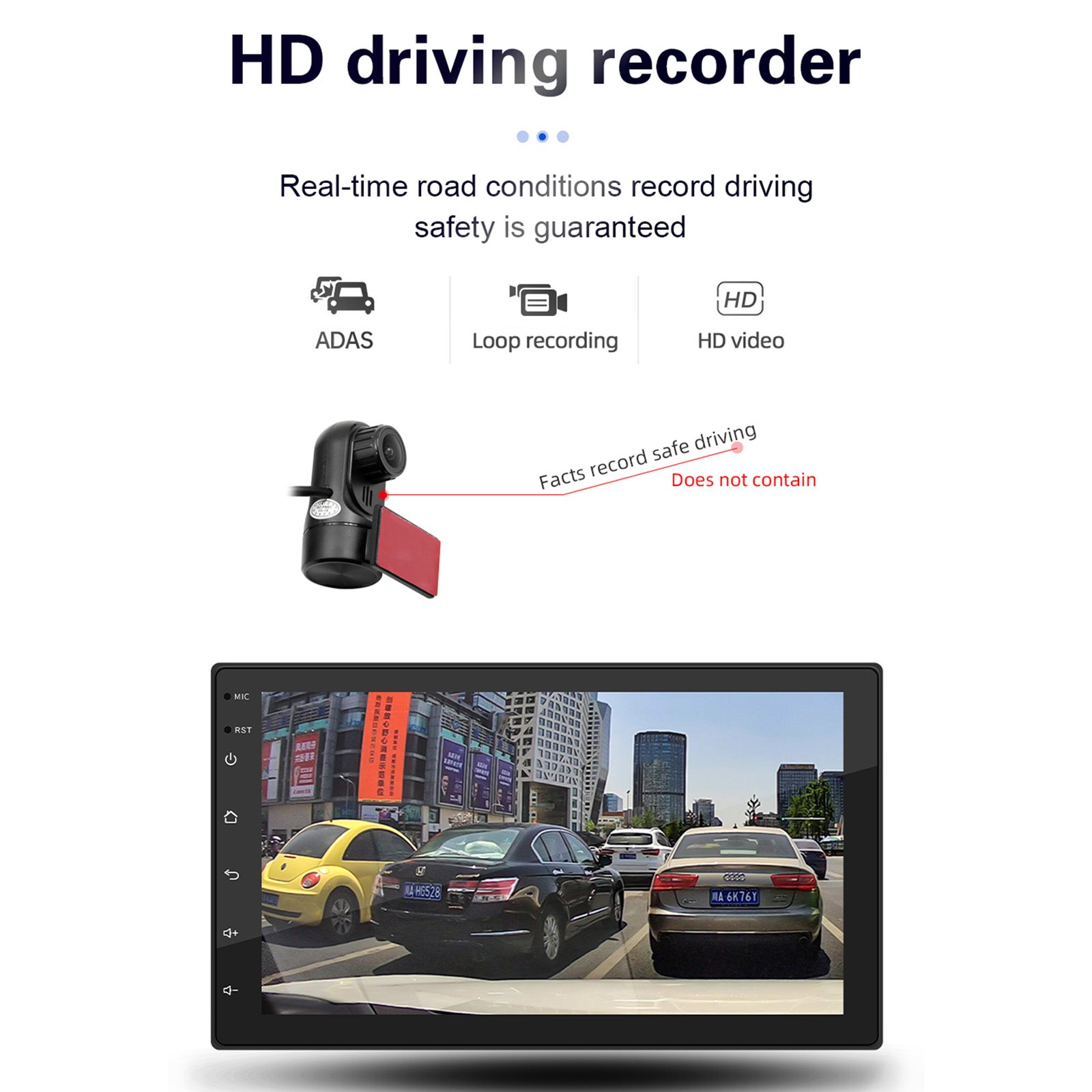 7inch Android 10 GPS WiFi Bluetooth Car Stereo MP5 Player Carplay + 4 LED Camera