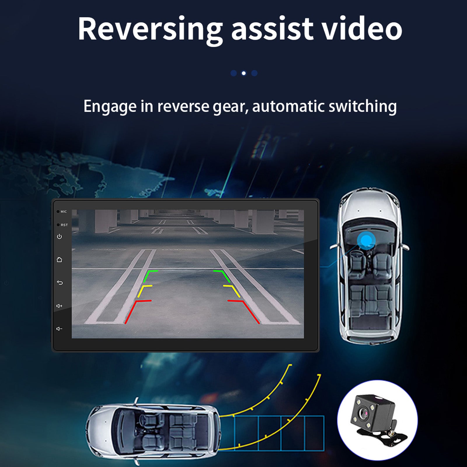 7inch Android 10 GPS WiFi Bluetooth Car Stereo MP5 Player Carplay + 4 LED Camera
