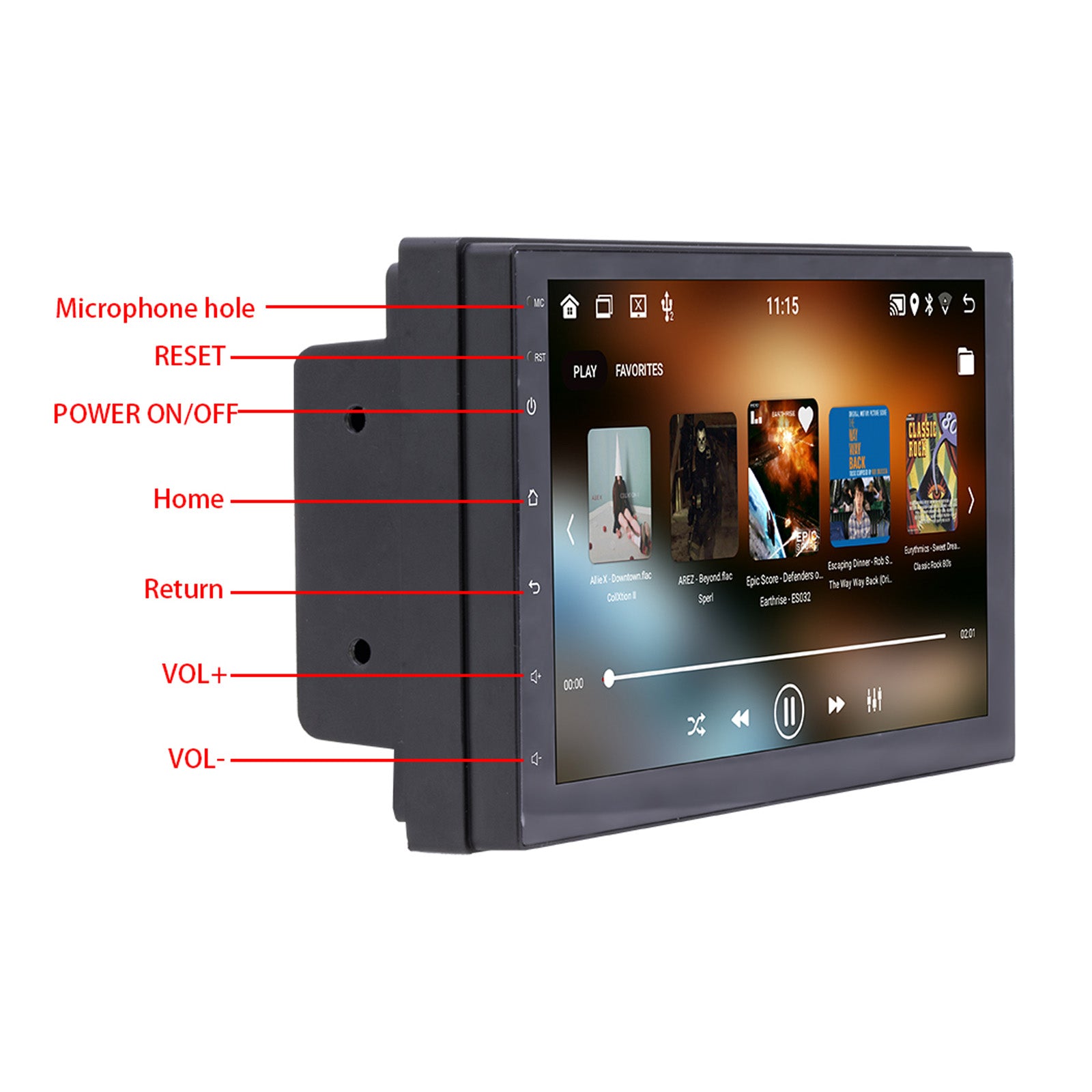 7inch Android 10 GPS WiFi Bluetooth Car Stereo MP5 Player Carplay + 4 LED Camera