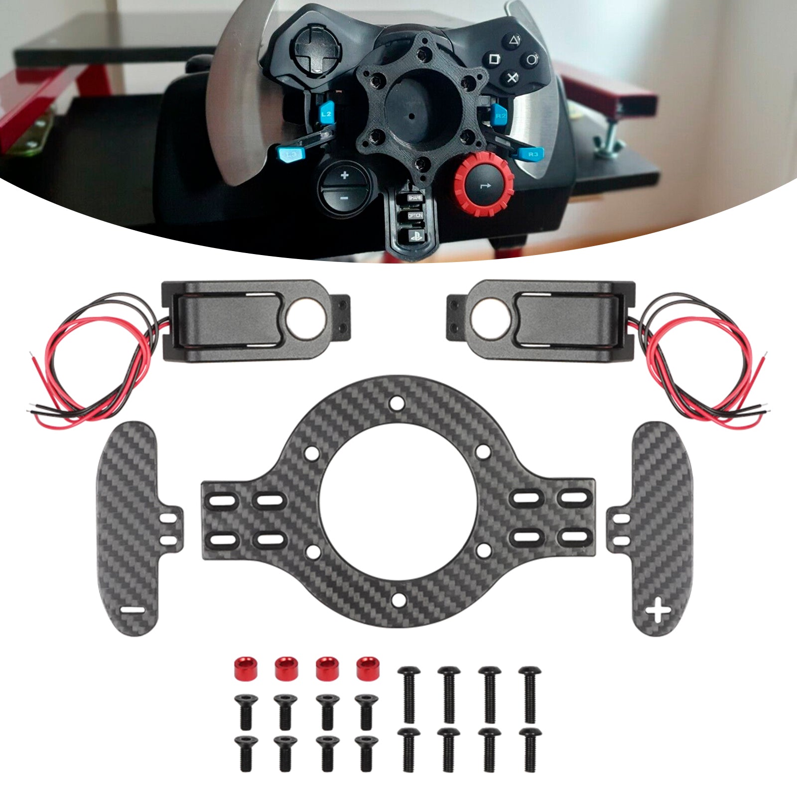 Shift Paddles Racing Game Simulation Steering Wheel with Mount For Logitech G923