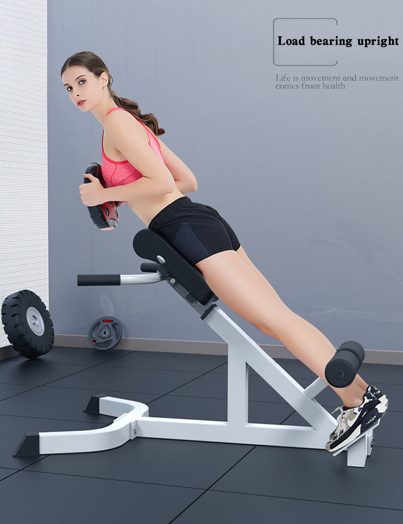 Adjustable hyperextension bench height settings