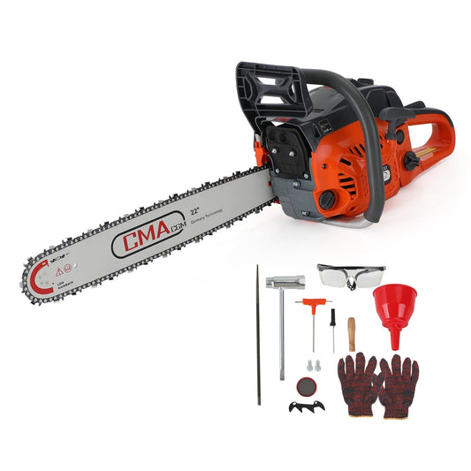 68CC Professional Gas Chainsaw with 22-Inch Bar, 3.0kW 2-Stroke Engine for Logging & Tree Felling