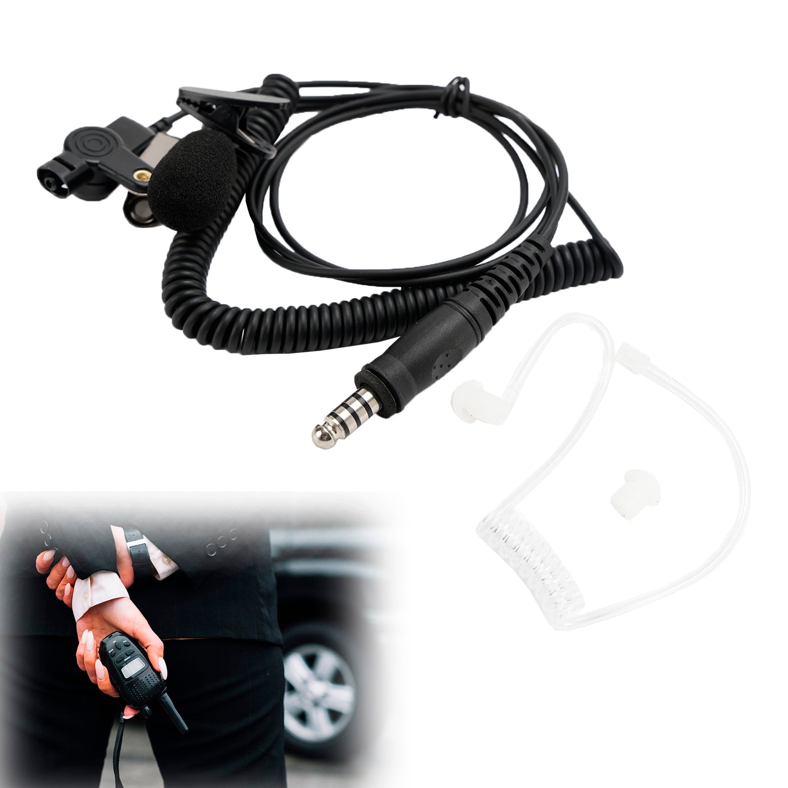 7.1-A3 Single listening Transparent Air Tube Earphone In-ear With Microphone