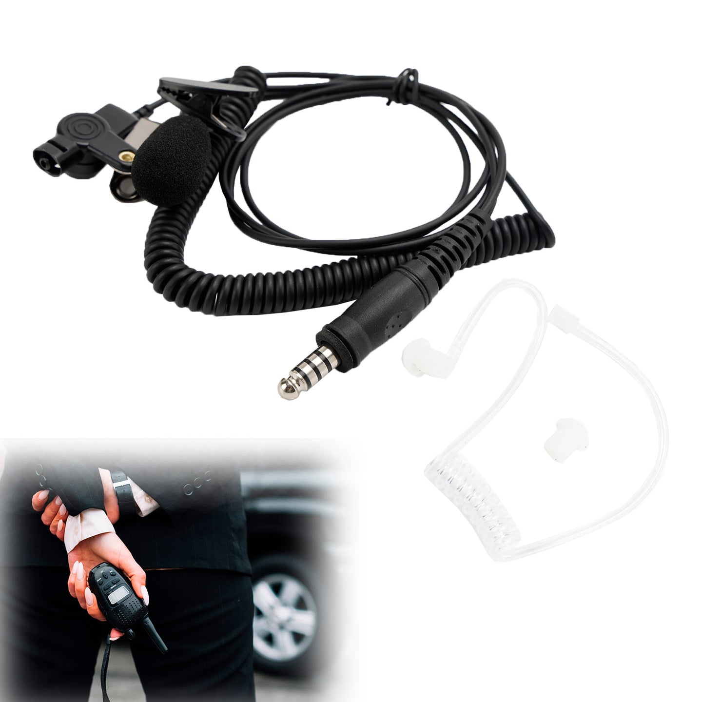 7.1-A3 Single listening Transparent Air Tube Earphone In-ear With Microphone