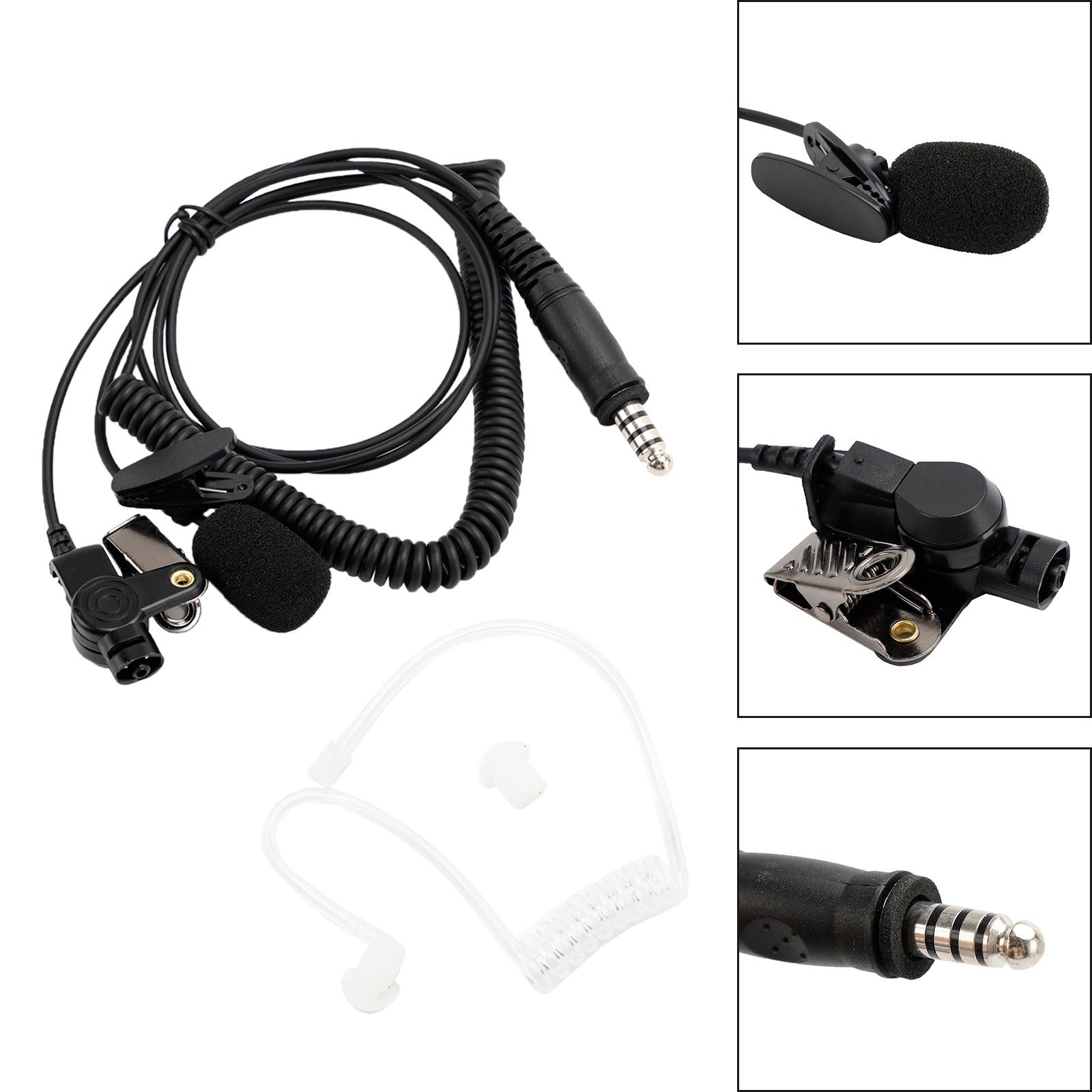 7.1-A3 Single listening Transparent Air Tube Earphone In-ear With Microphone