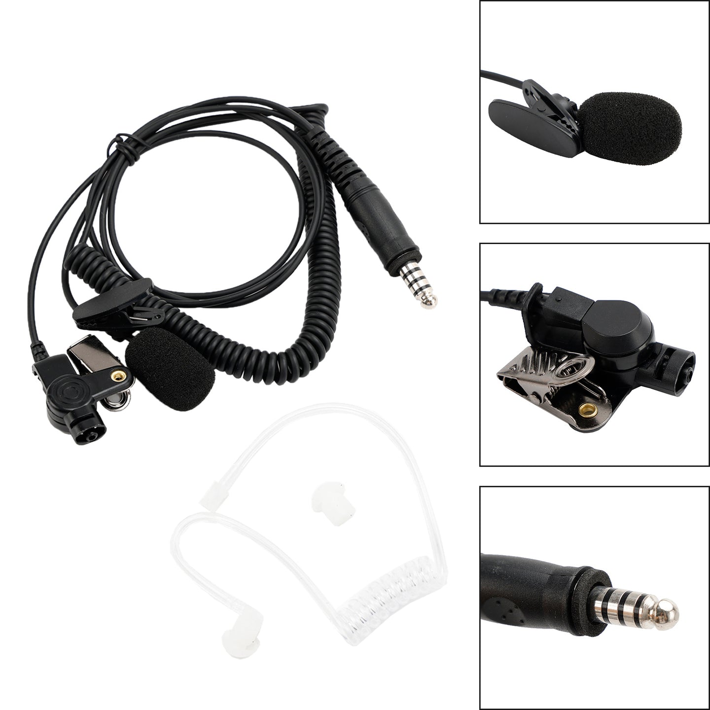 7.1-A3 Single listening Transparent Air Tube Earphone In-ear With Microphone