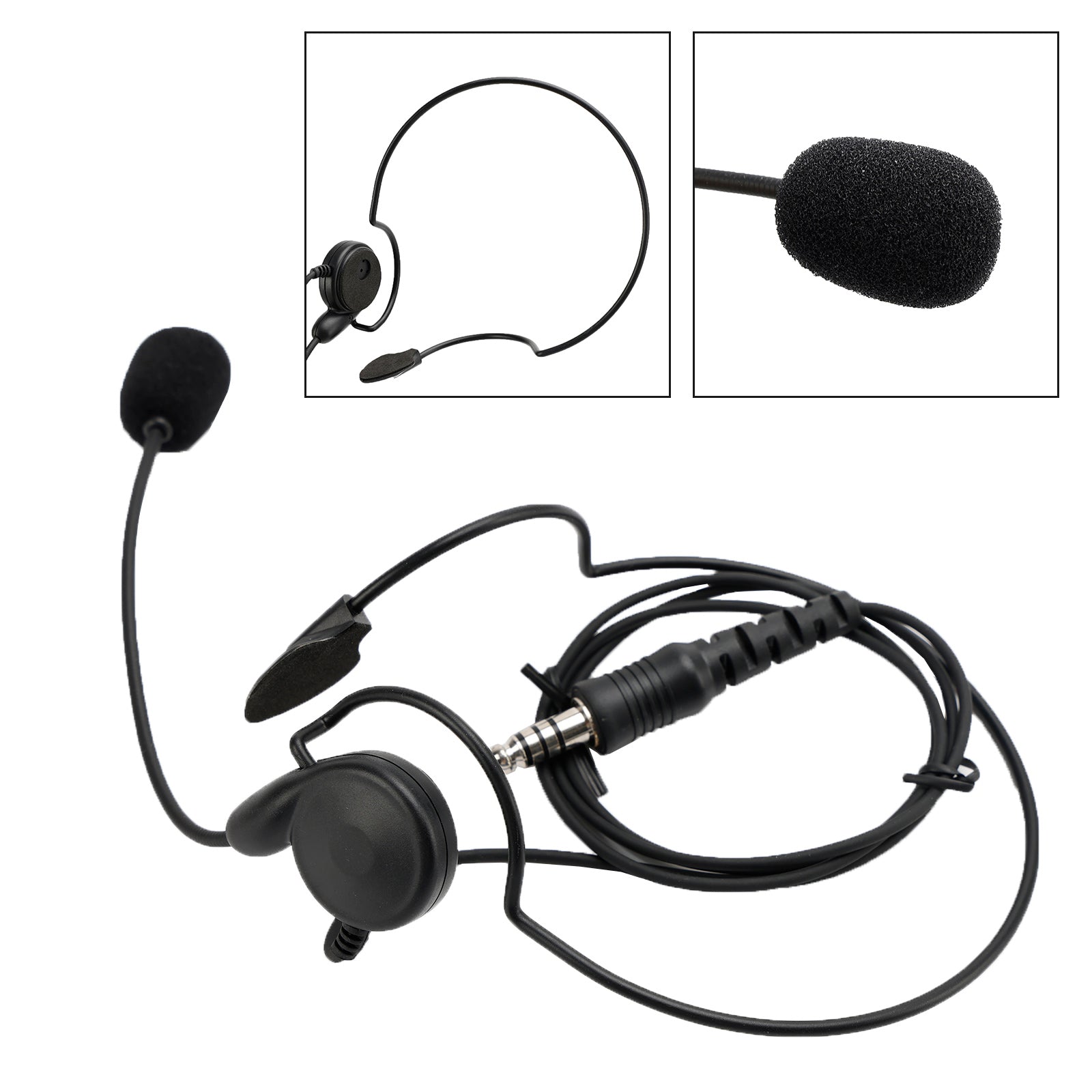 7.1-C7 Ordinary Rear Mount Big Plug Tactical Earhook Headset Earphone In-ear
