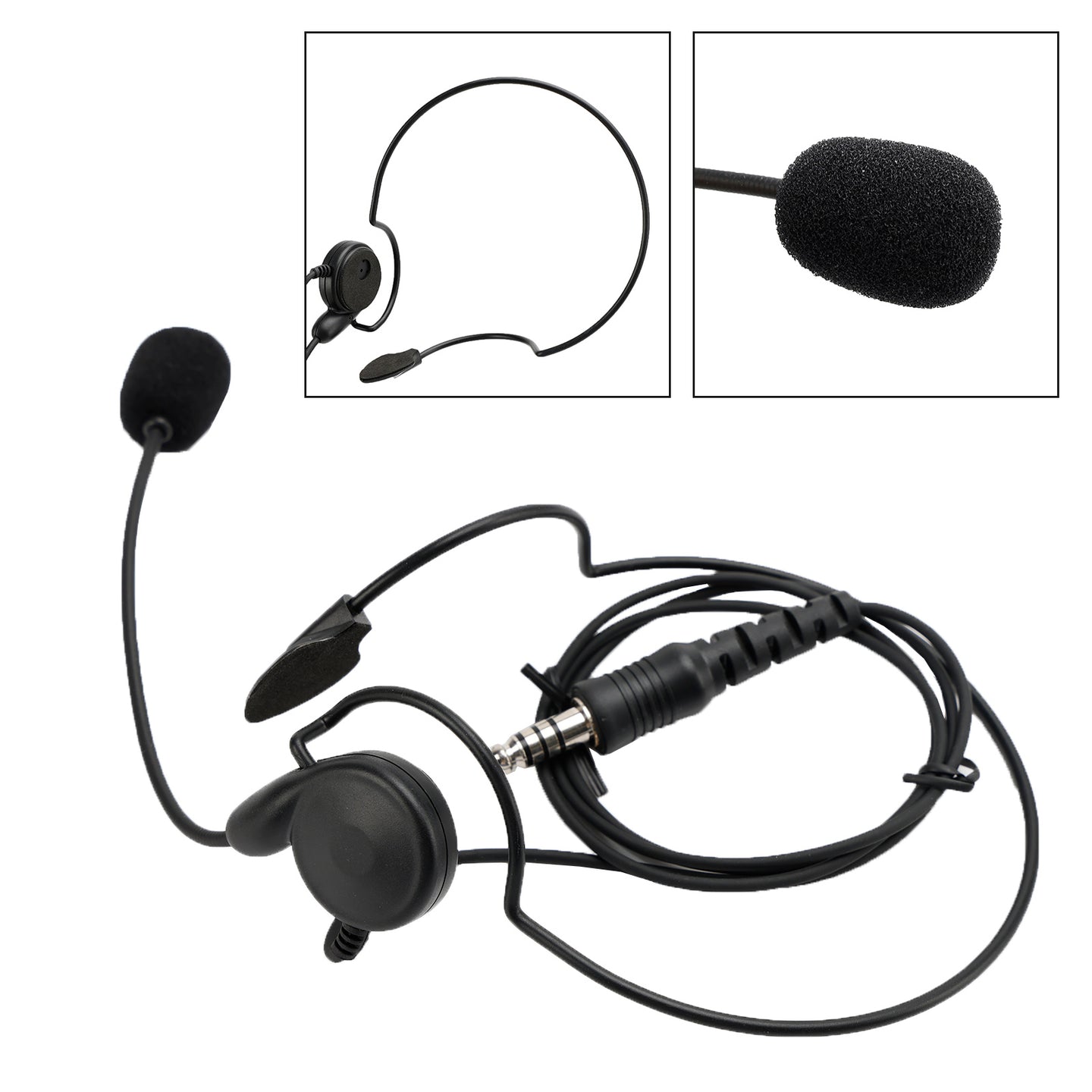 7.1-C7 Ordinary Rear Mount Big Plug Tactical Earhook Headset Earphone In-ear