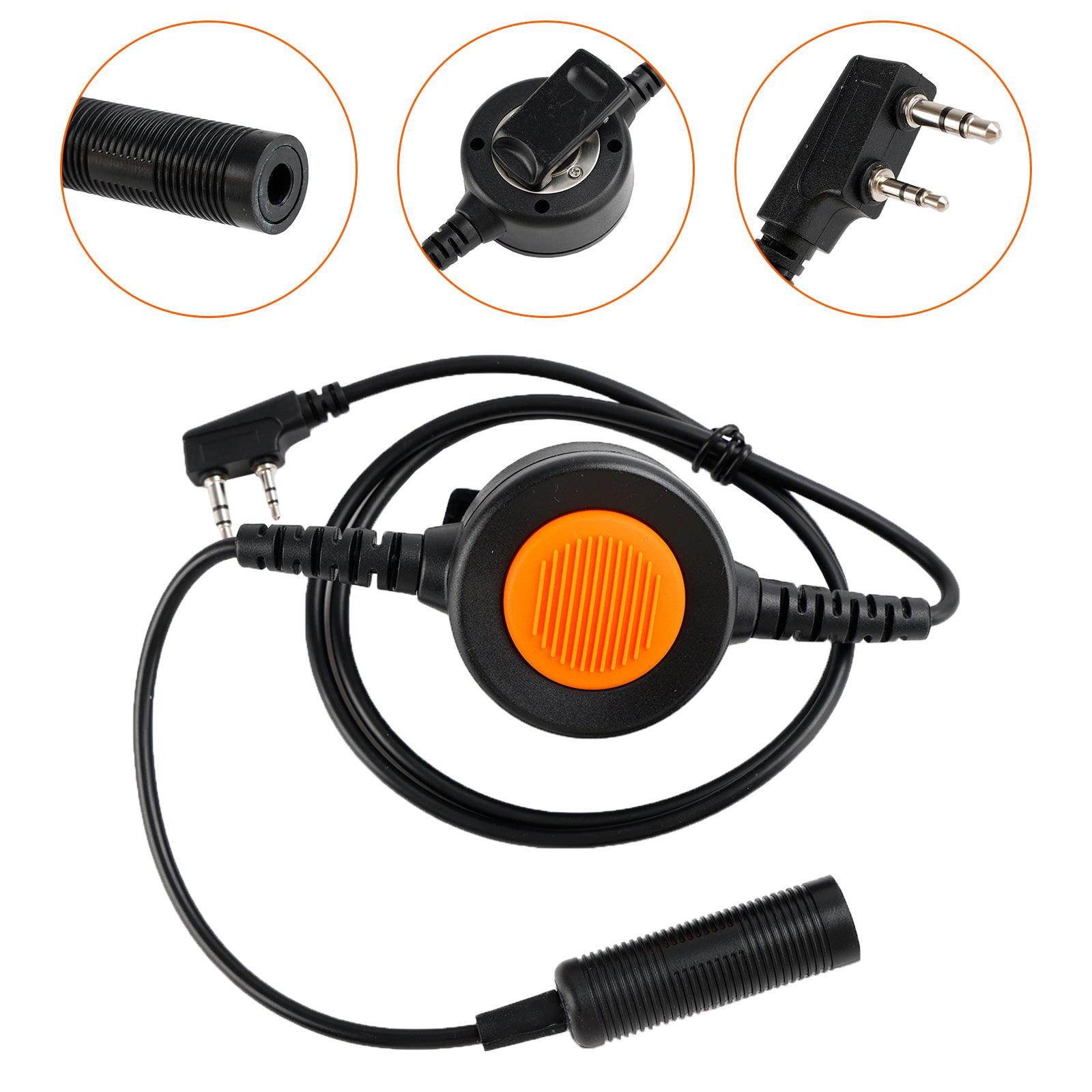 K-326 Orange Round PTT IP65 Waterproof For Kenwood TK-208 TK-220 TK-240 TK-248