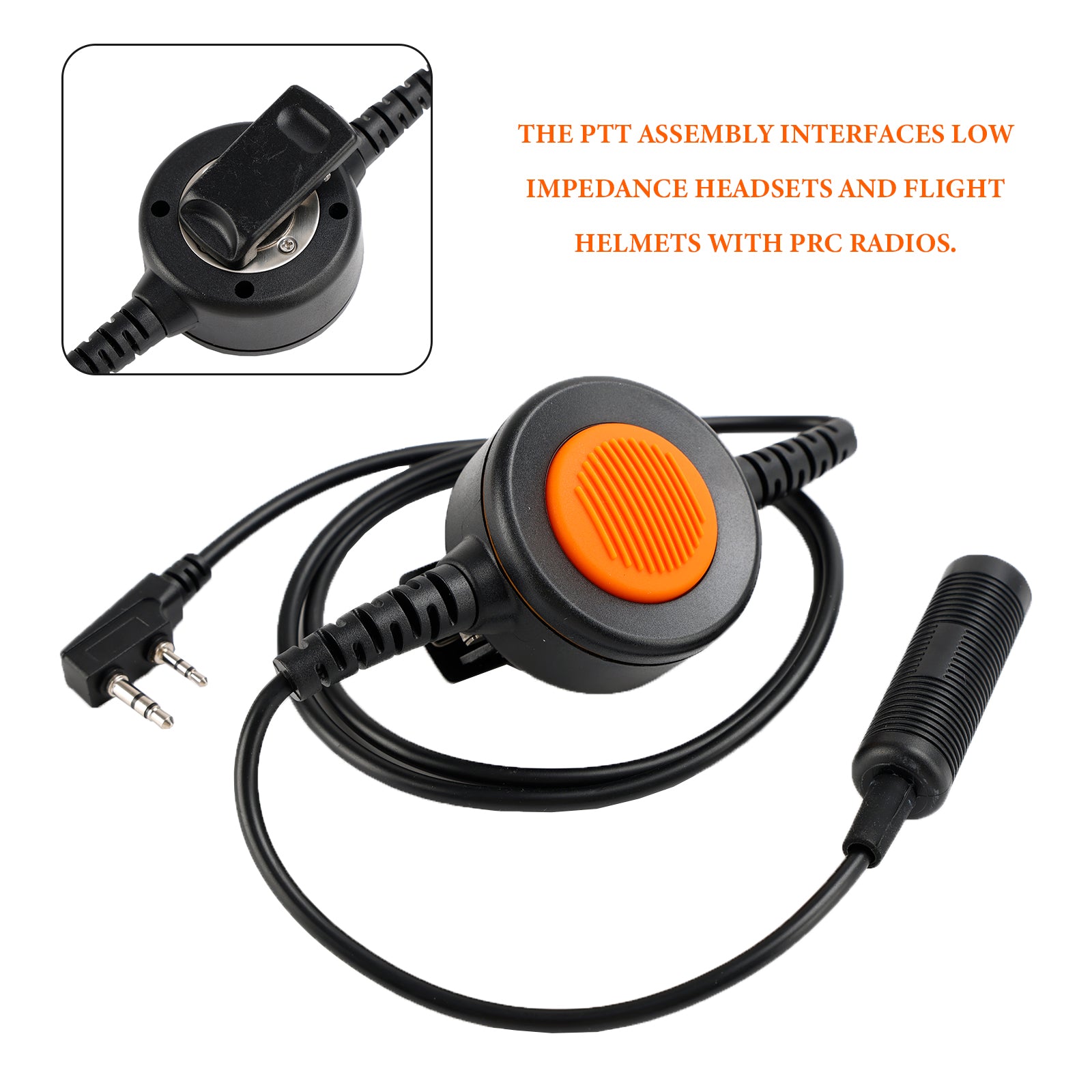 K-326 Orange Round PTT IP65 Waterproof For Kenwood TK-208 TK-220 TK-240 TK-248