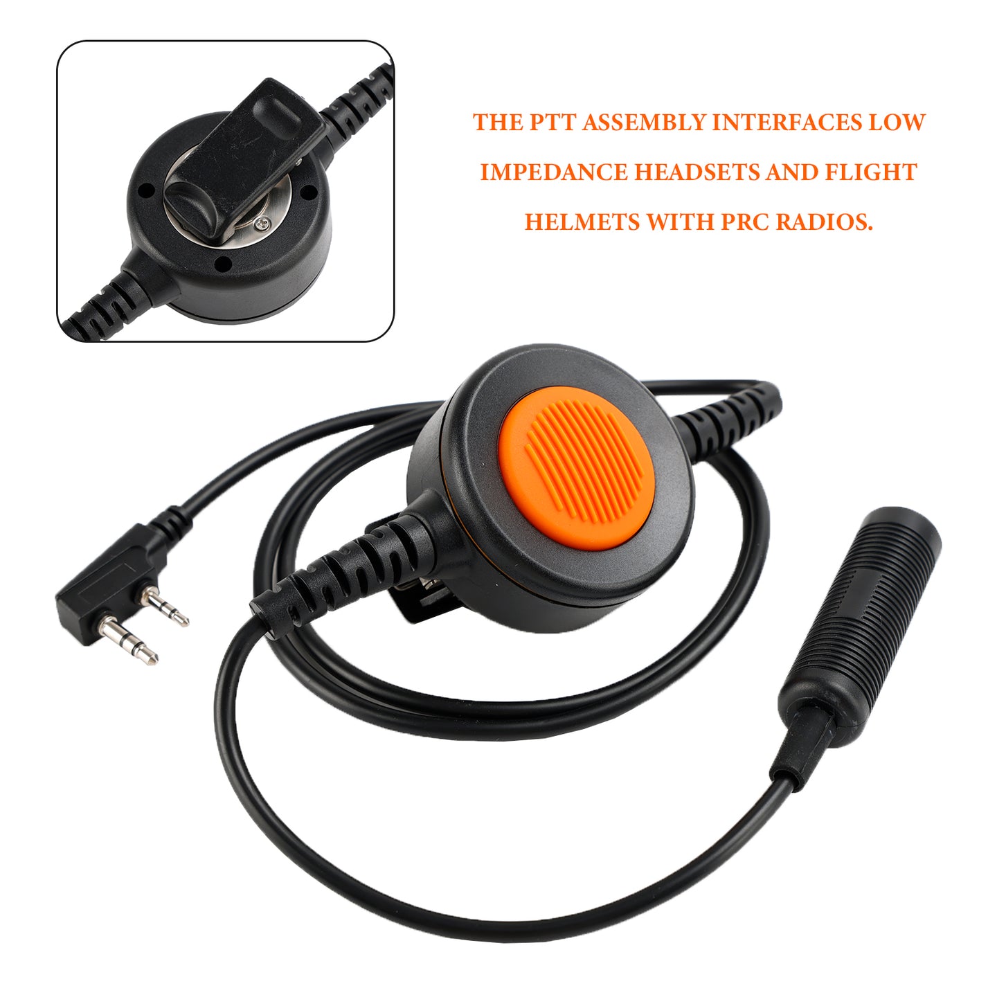 K-326 Orange Round PTT IP65 Waterproof For Kenwood TK-208 TK-220 TK-240 TK-248
