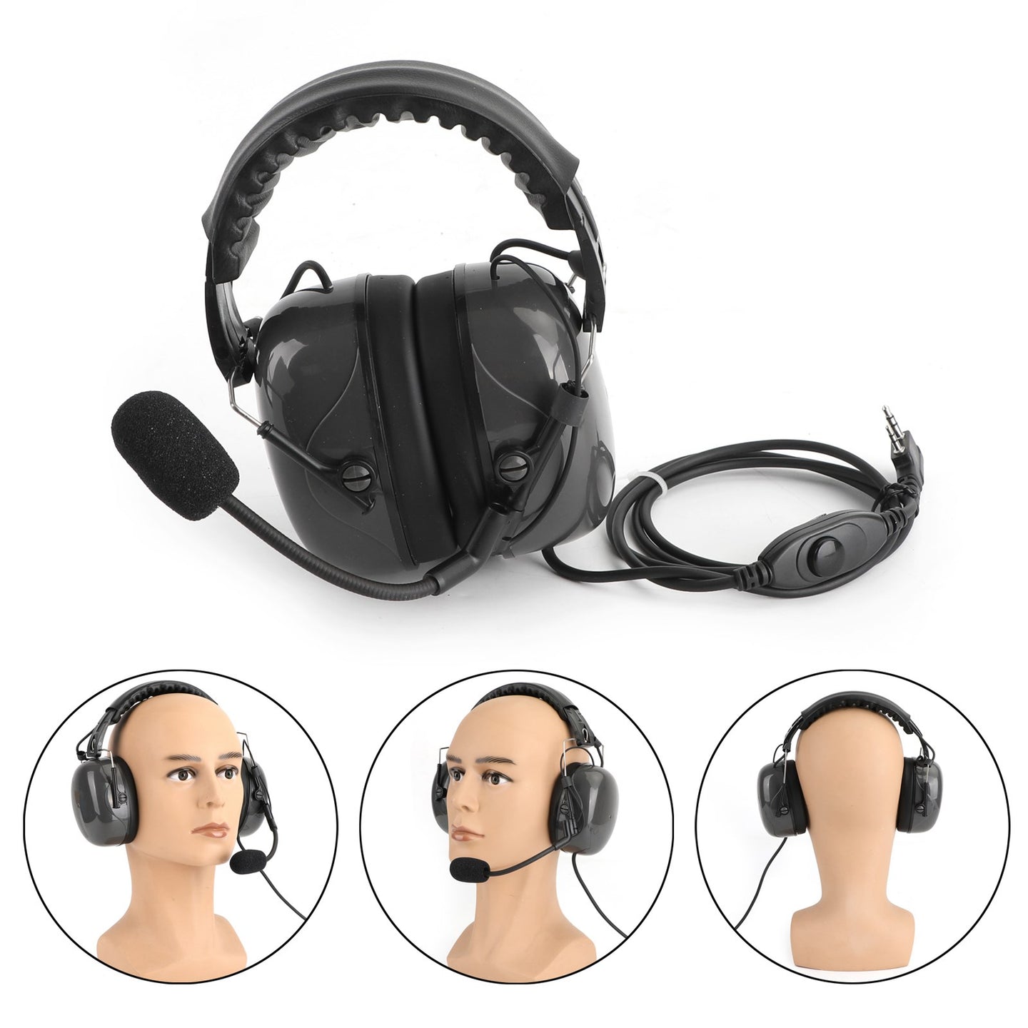 Noise Cancelling Pilot Headset Fit for TK3107 TK3200 TK2160 BaoFeng BF-888S